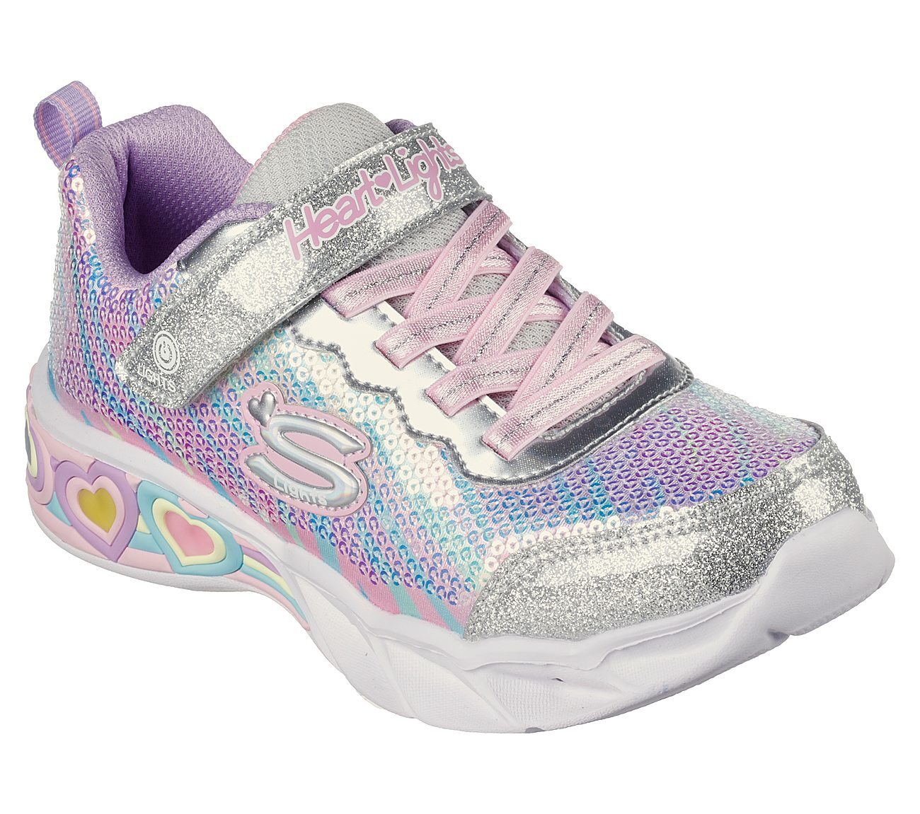 SWEETHEART LIGHTS -LETS SHINE, SILVER/MULTI Footwear Right View