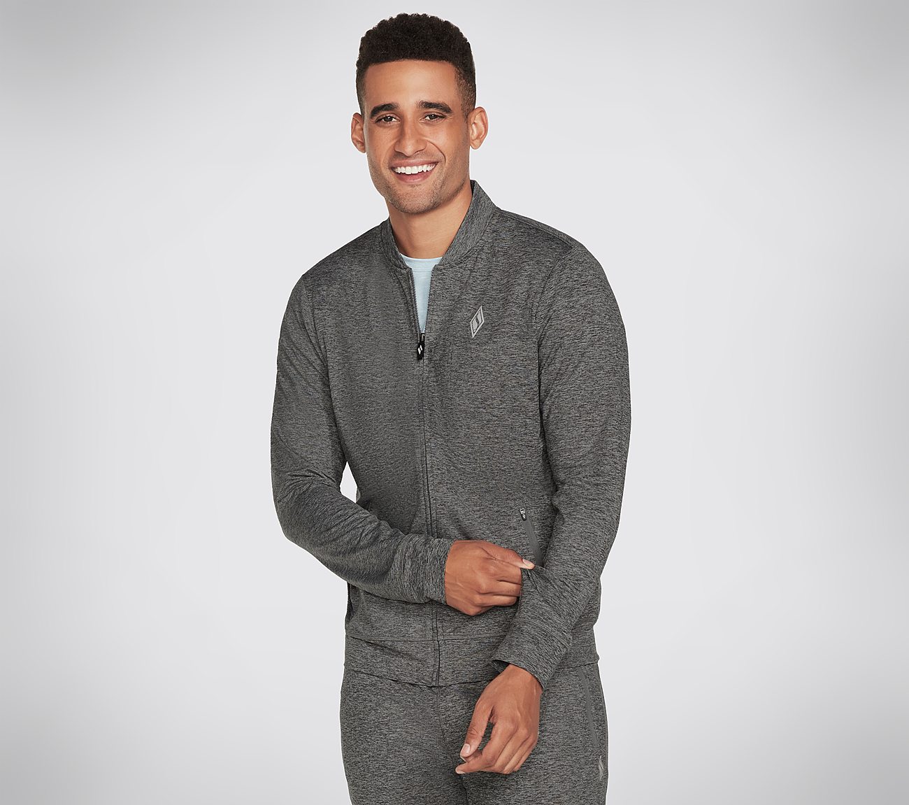 SKECH-KNITS ULTRA GO HOODLESS, CCHARCOAL Apparel Left View