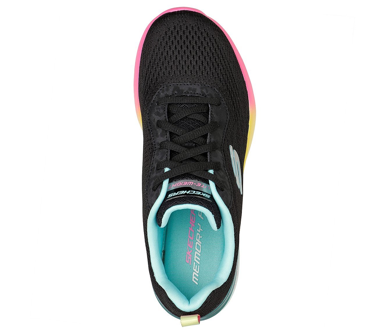 SKECH-AIR DYNAMIGHT-VIVID MOD, BLACK/MULTI Footwear Top View