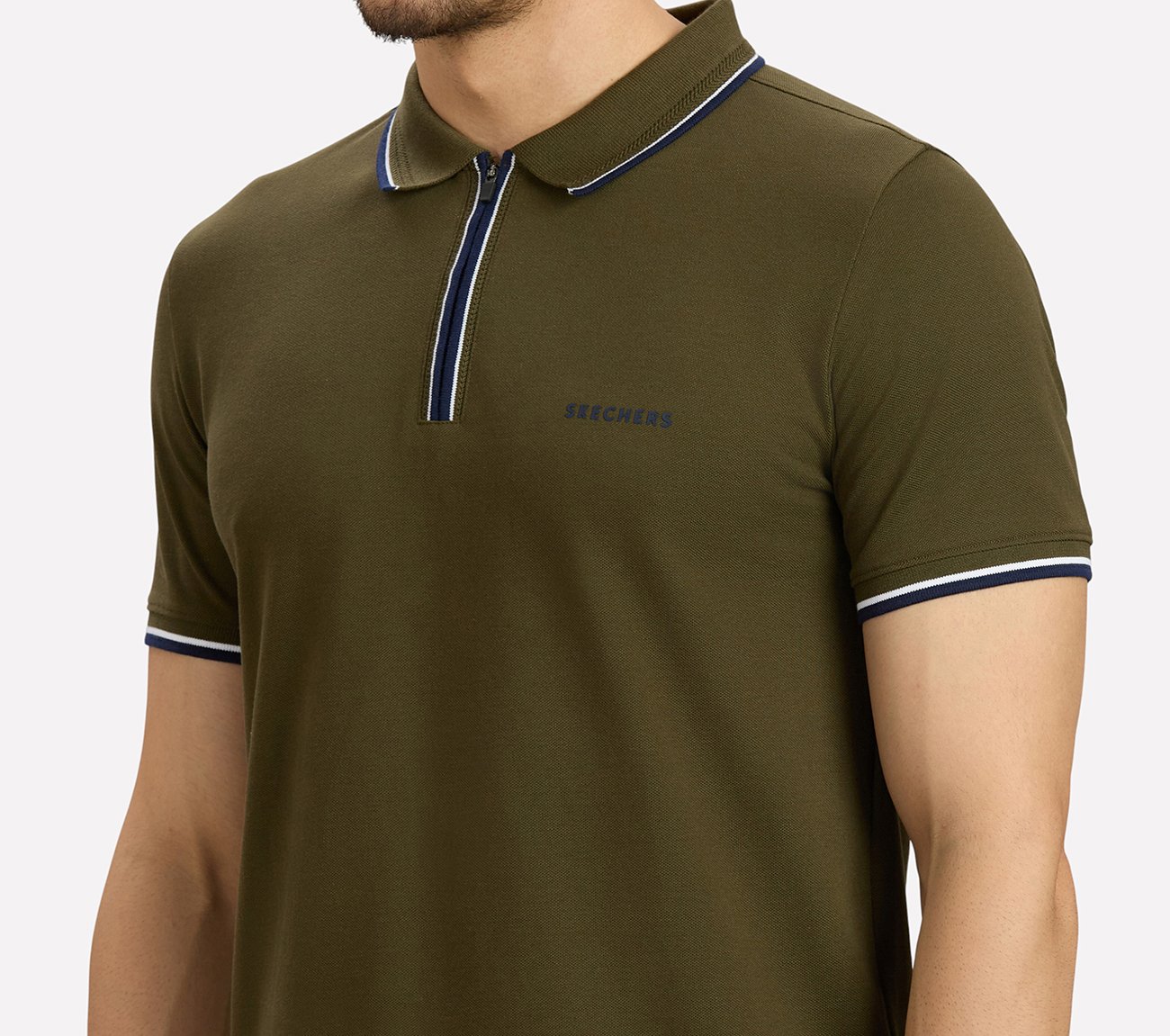 MULTI TONE TIPPING POLO, BROWN/SAGE Apparels Right View