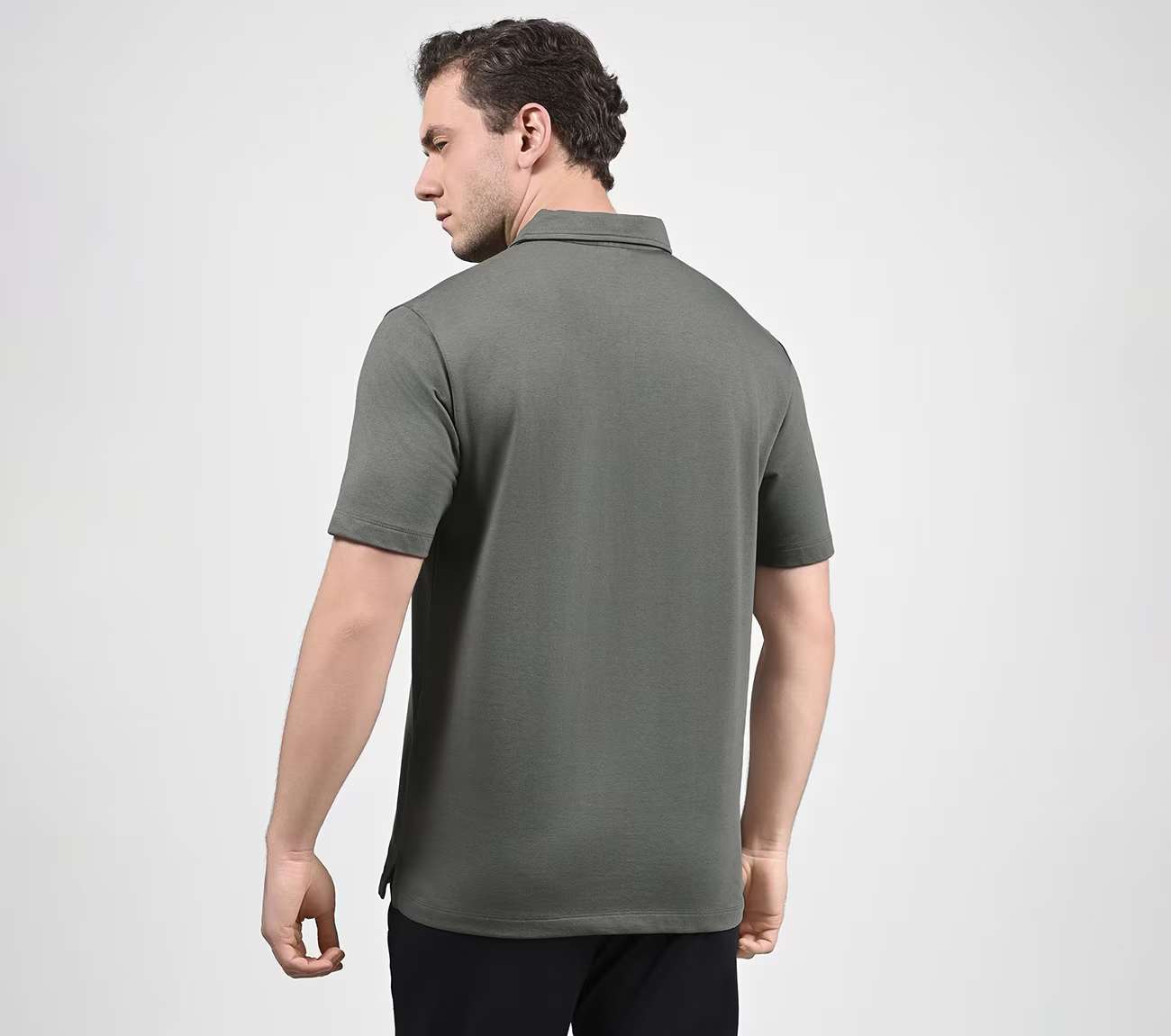 EARTH TERRY POLO, PURPLE/GREY Apparels Left View
