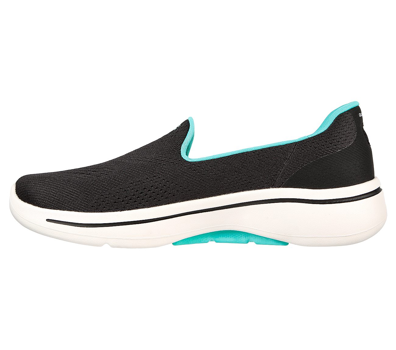 Skechers Black/Turquoise Go Walk Arch Fit Imagined Womens Slip On Shoes ...
