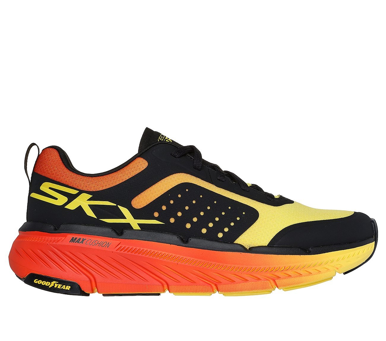 MAX CUSHIONING PREMIER 2, ORANGE/BLACK Footwear Lateral View