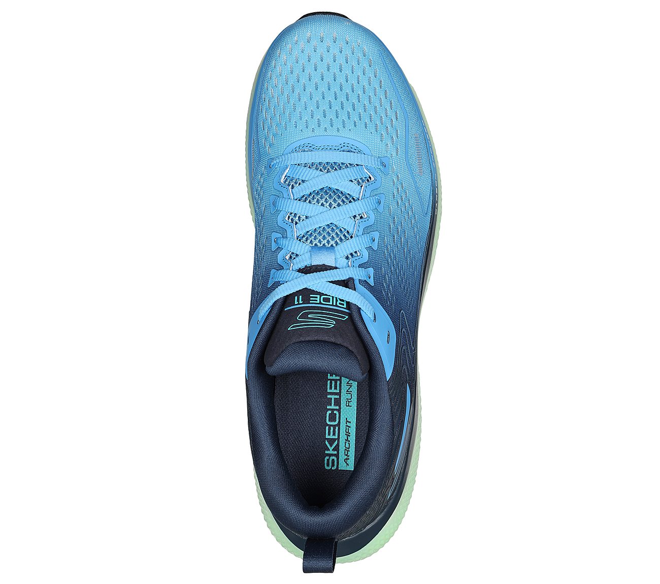 GO RUN RIDE 11, BLUE Footwear Top View