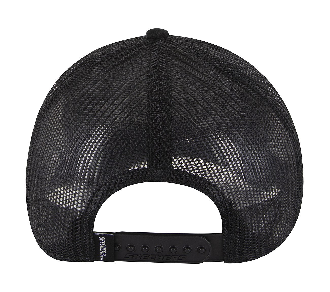 TEXTURED LOGO TRUCKER HAT, BLACK Accessories Top View