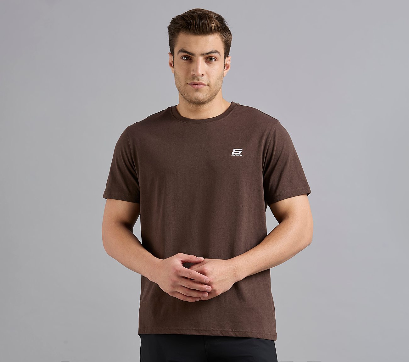 SS CREWNECK T-SHIRT-2PC PACK, SLATE/BROWN Apparel Bottom View