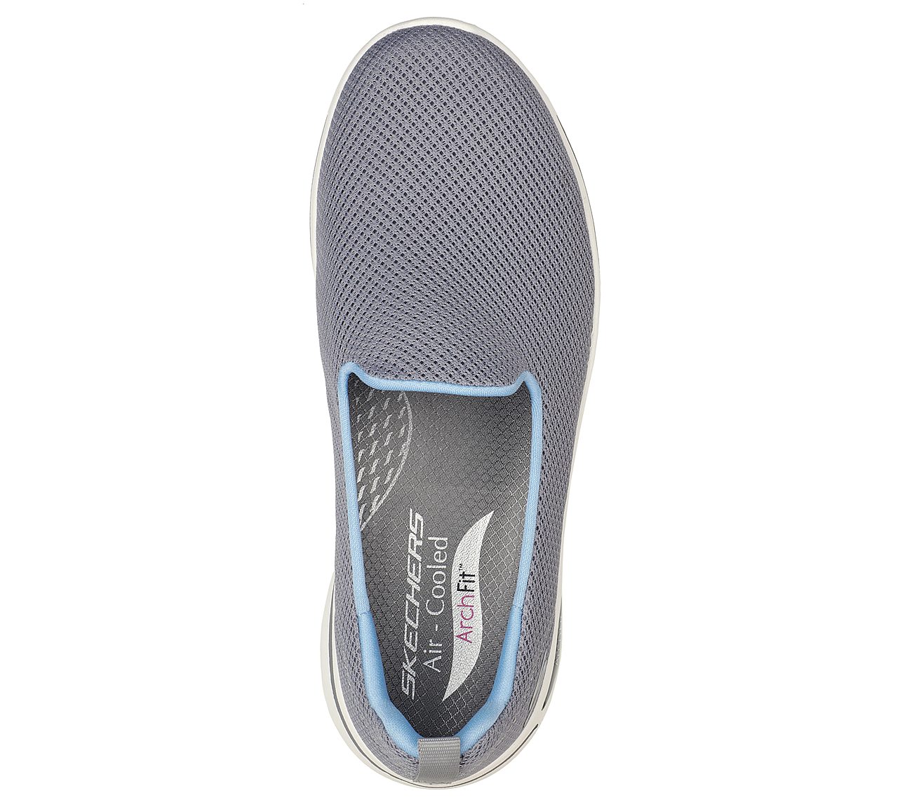 GO WALK ARCH FIT - GRATEFUL, GREY/BLUE Footwear Top View