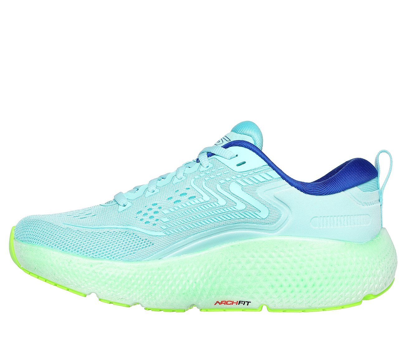 GO RUN MAX ROAD 6, BLUE/LIME Footwear Left View