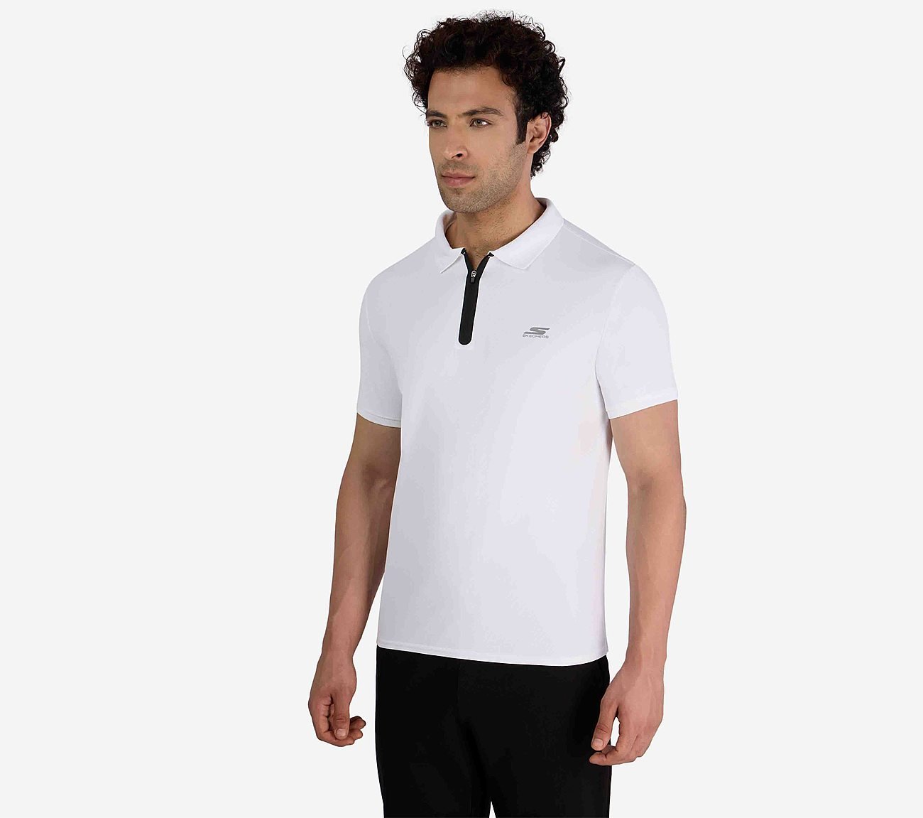 SS 1/4 ZIP POLO, WWWHITE Apparel Right View