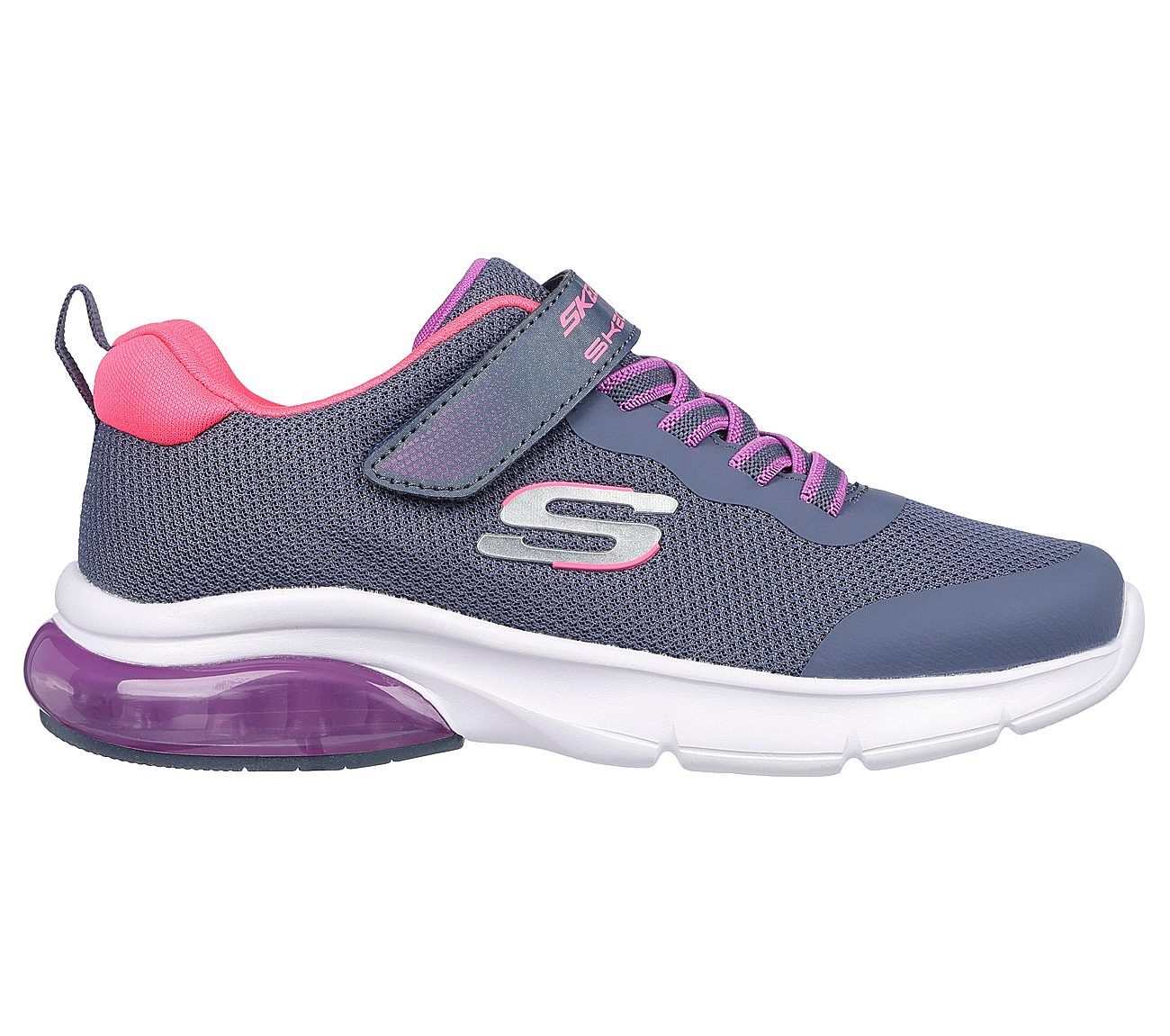 SKECH-AIR AIRMATIC, CHARCOAL/CORAL Footwear Lateral View