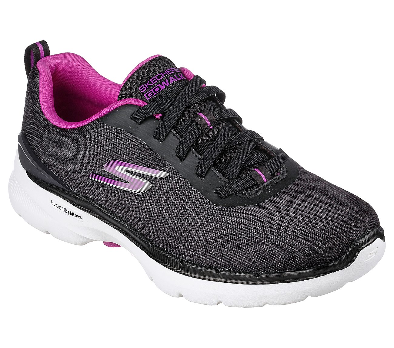 GO WALK 6 - SPRING HORIZON, BLACK/PURPLE Footwear Right View