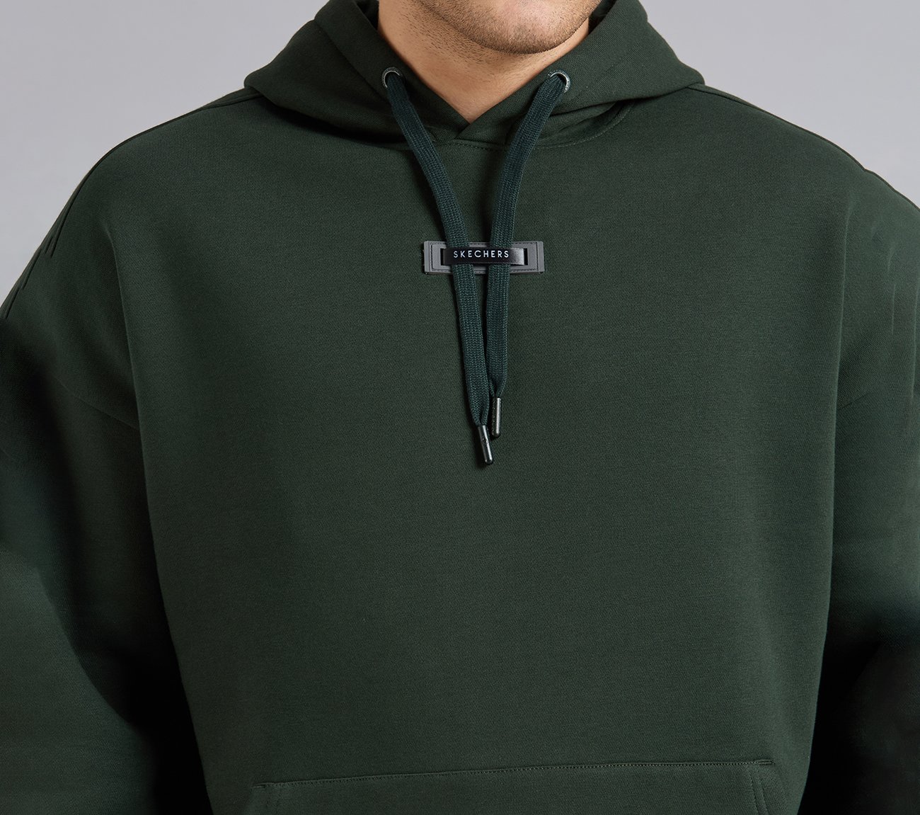 SKECHERS CORD LOOP HOODIE, BROWN/SAGE Apparels Right View