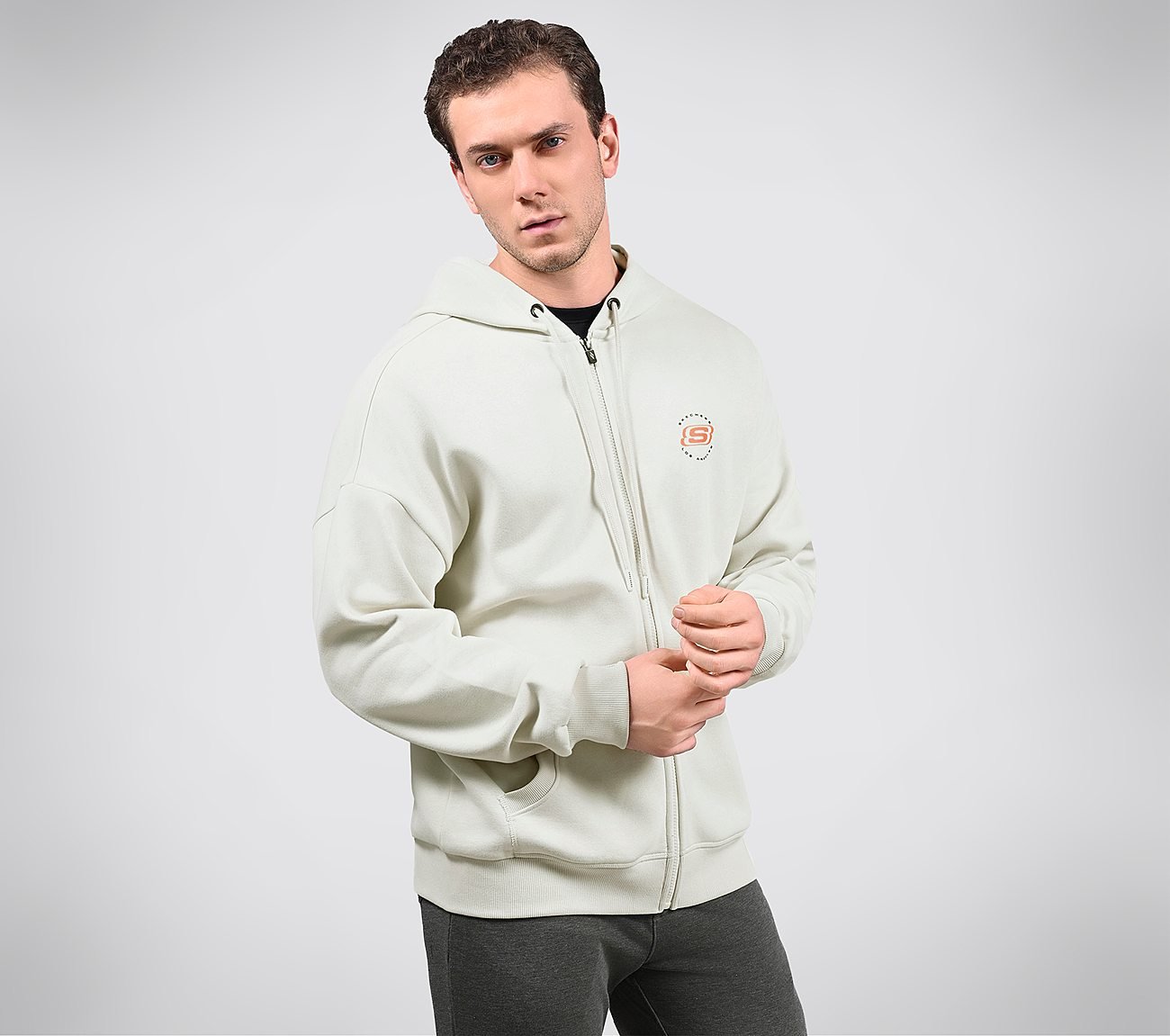 AD BURN OFF HOODIE, OFF WHITE/GREY Apparels Left View