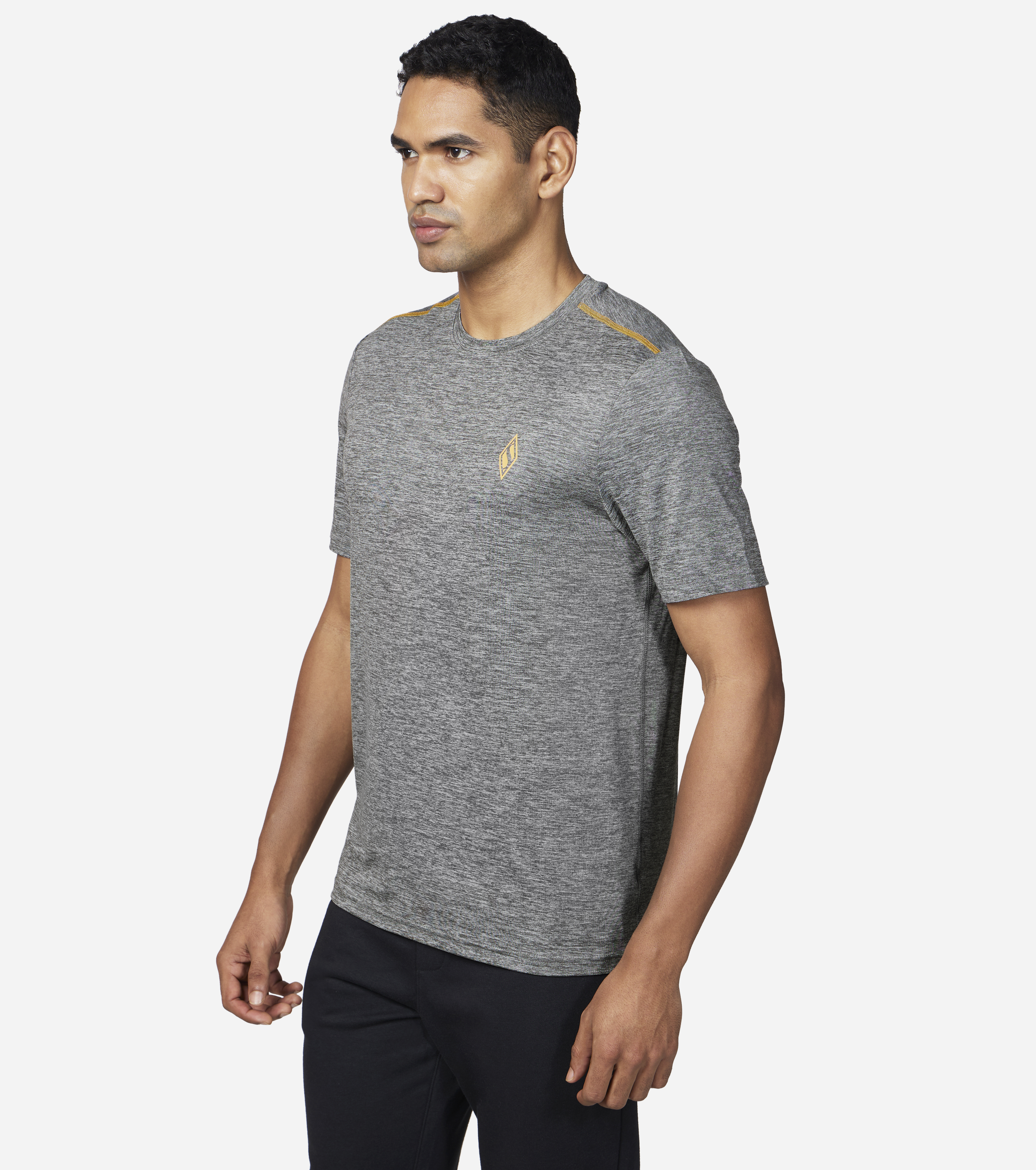 GODRI SWIFT SS T-SHIRT, CCHARCOAL Apparels Top View