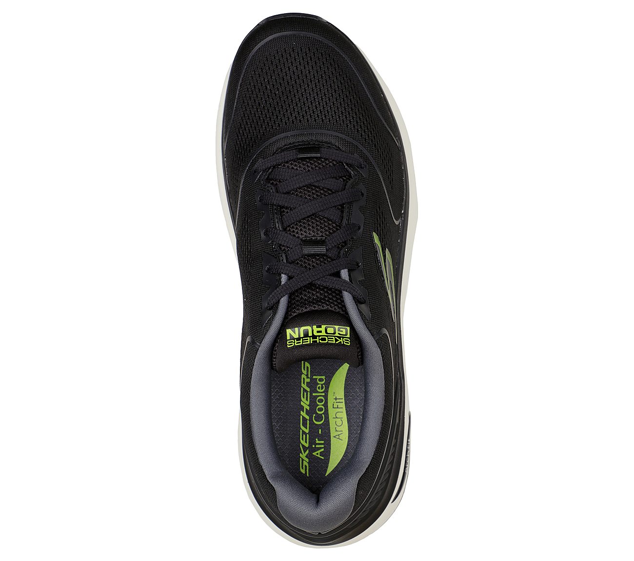 MAX CUSHIONING ARCH FIT - SWI, BLACK/LIME Footwear Top View