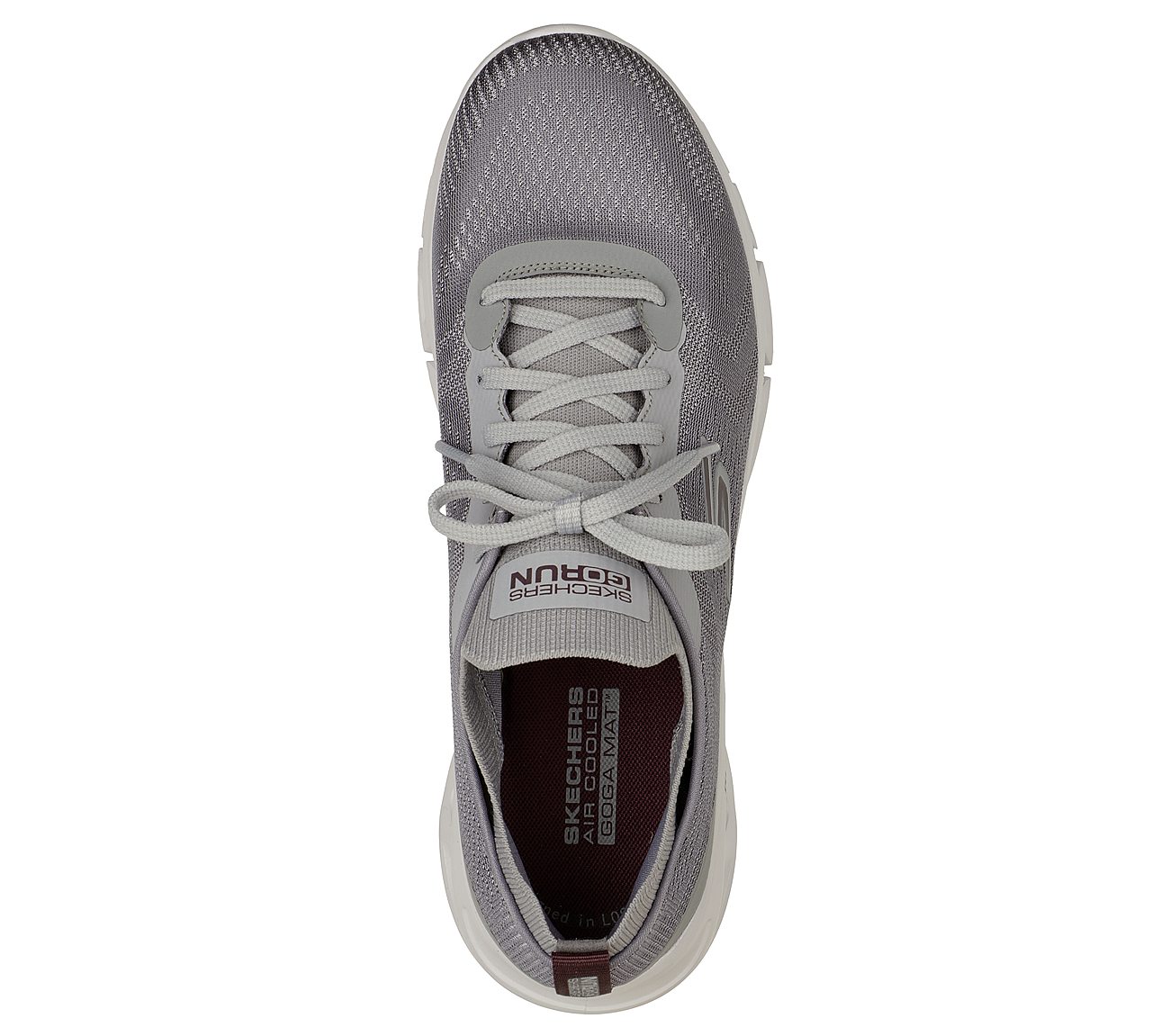 GO RUN GLIDE-STEP FLEX-RADAR, LIGHT GREY Footwear Top View