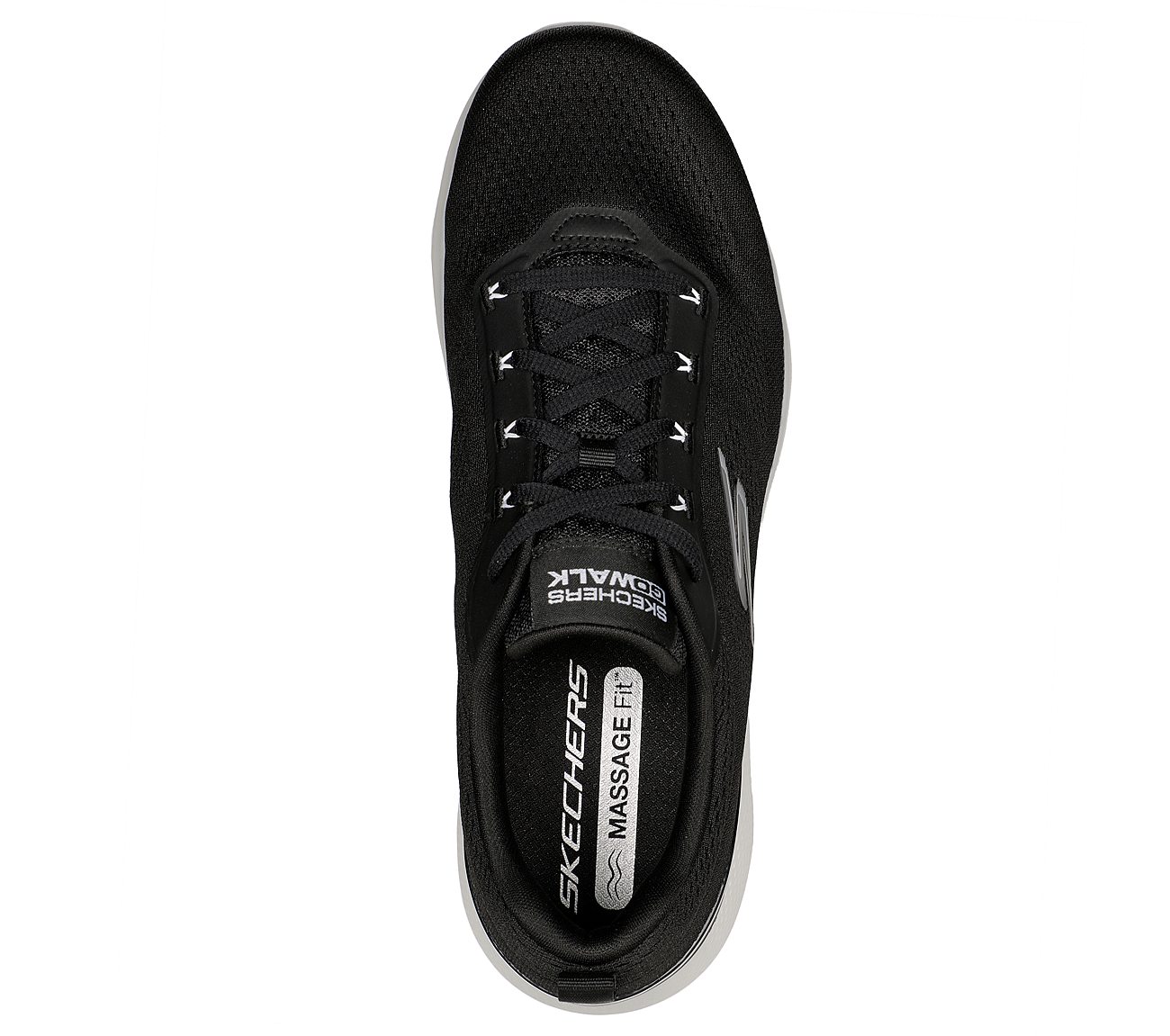Skechers Black/White Go Walk Massage Fit Mens Lace Up Shoes - Style ID ...