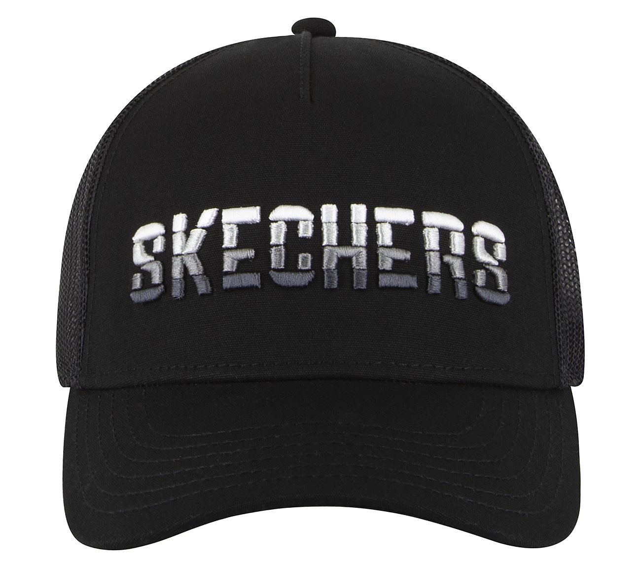 TEXTURED LOGO TRUCKER HAT, BLACK Accessories Bottom View