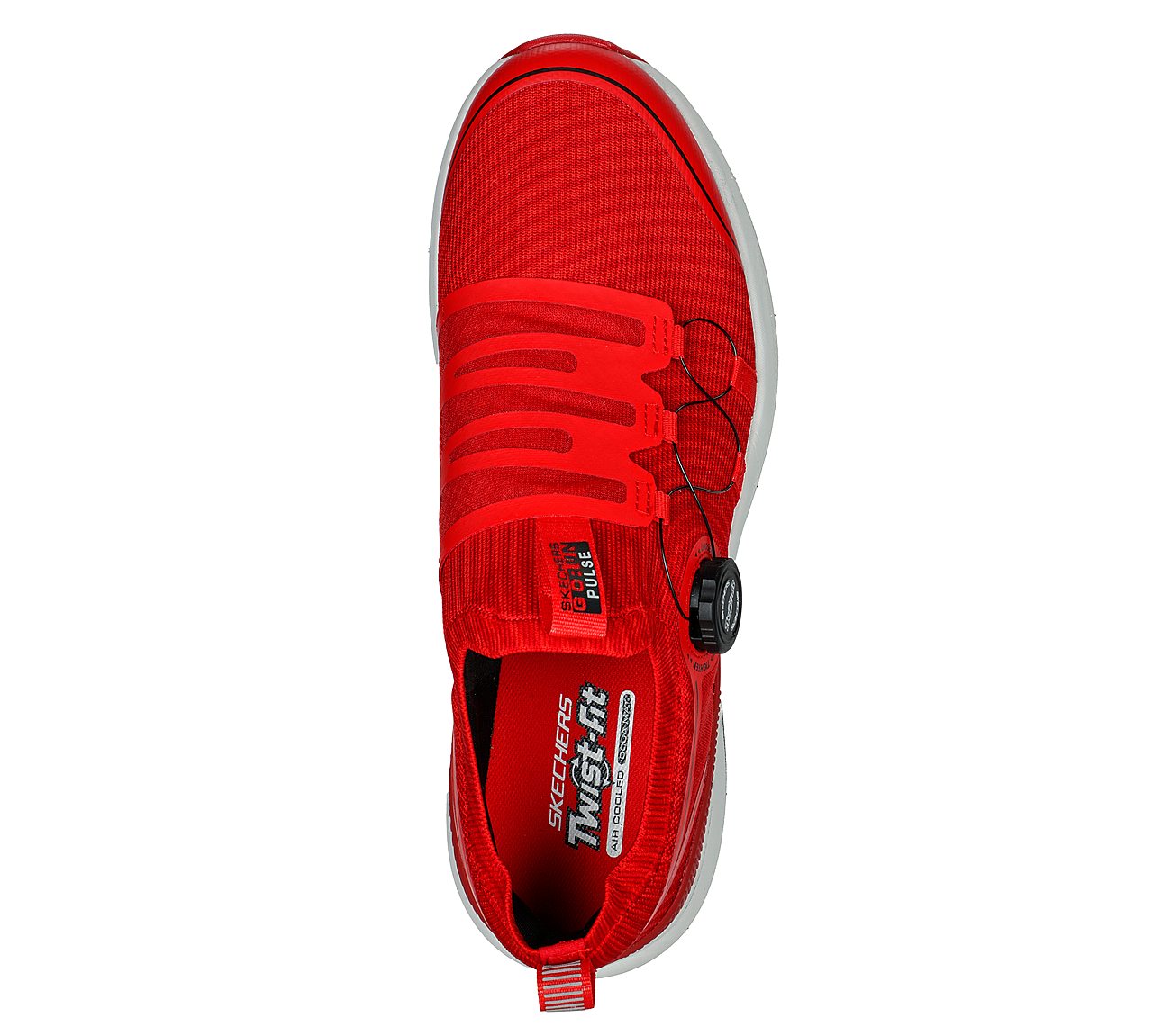 GO RUN PULSE, RED/BLACK Footwear Top View