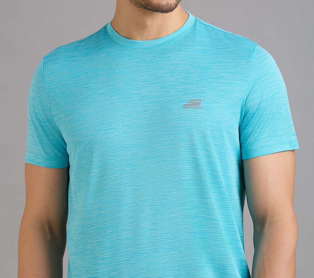 SS LARGE PERFORATED T-SHIRT, TURQUOISE