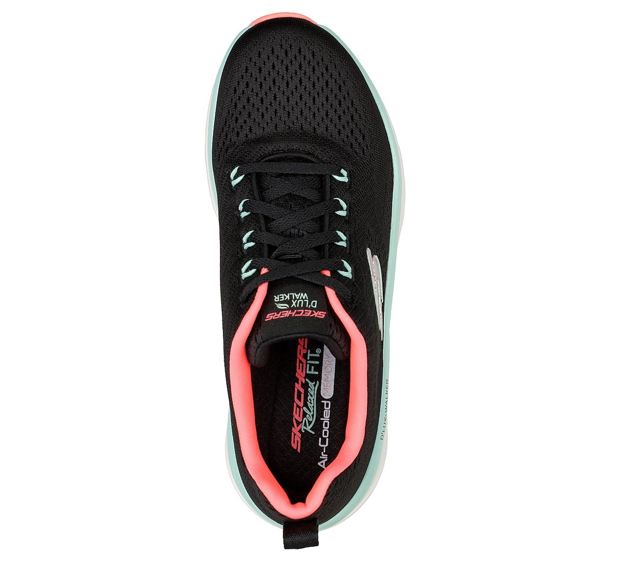 D'LUX WALKER-FRESH FINESSE, BLACK/MINT Footwear Top View