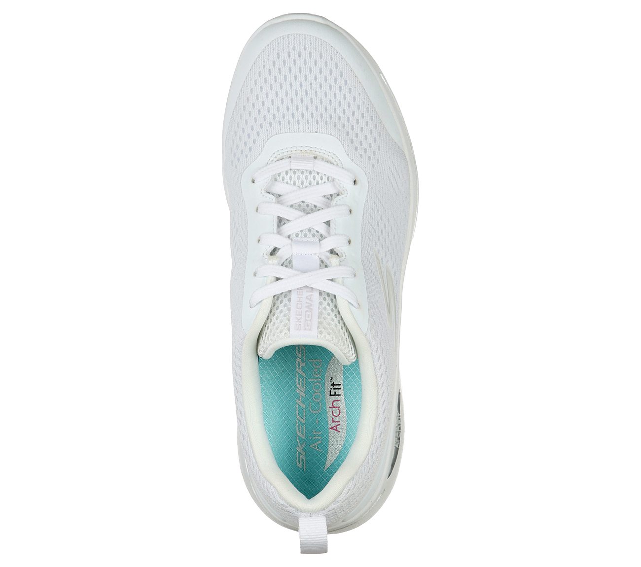 GO WALK ARCH FIT-MOTION BREEZ, WHITE/SILVER Footwear Top View