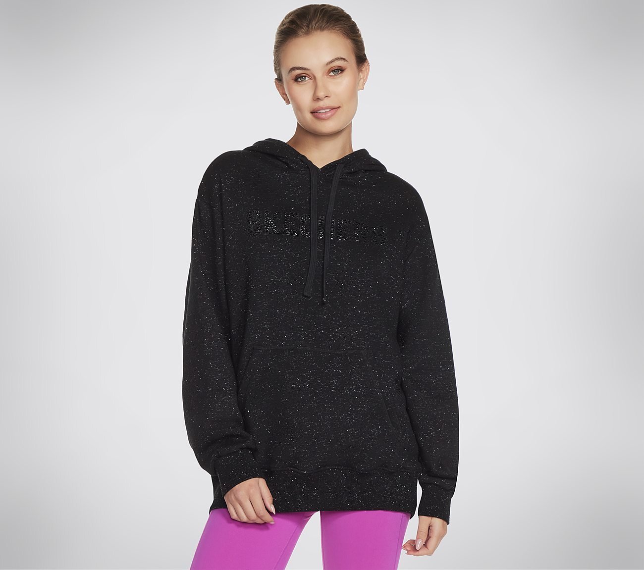 SKECH-SWEATS SHINE HOODIE, BBBBLACK Apparels Lateral View