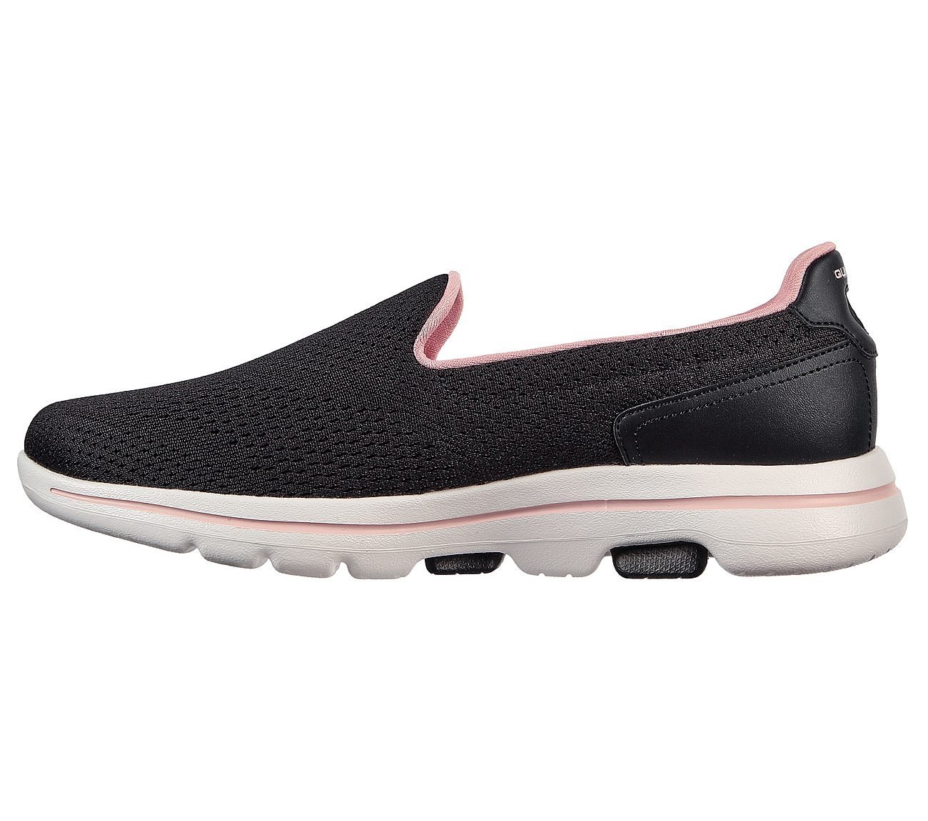 GO WALK 5 - OCEAN SPARKLE, BLACK/LIGHT PINK Footwear Left View