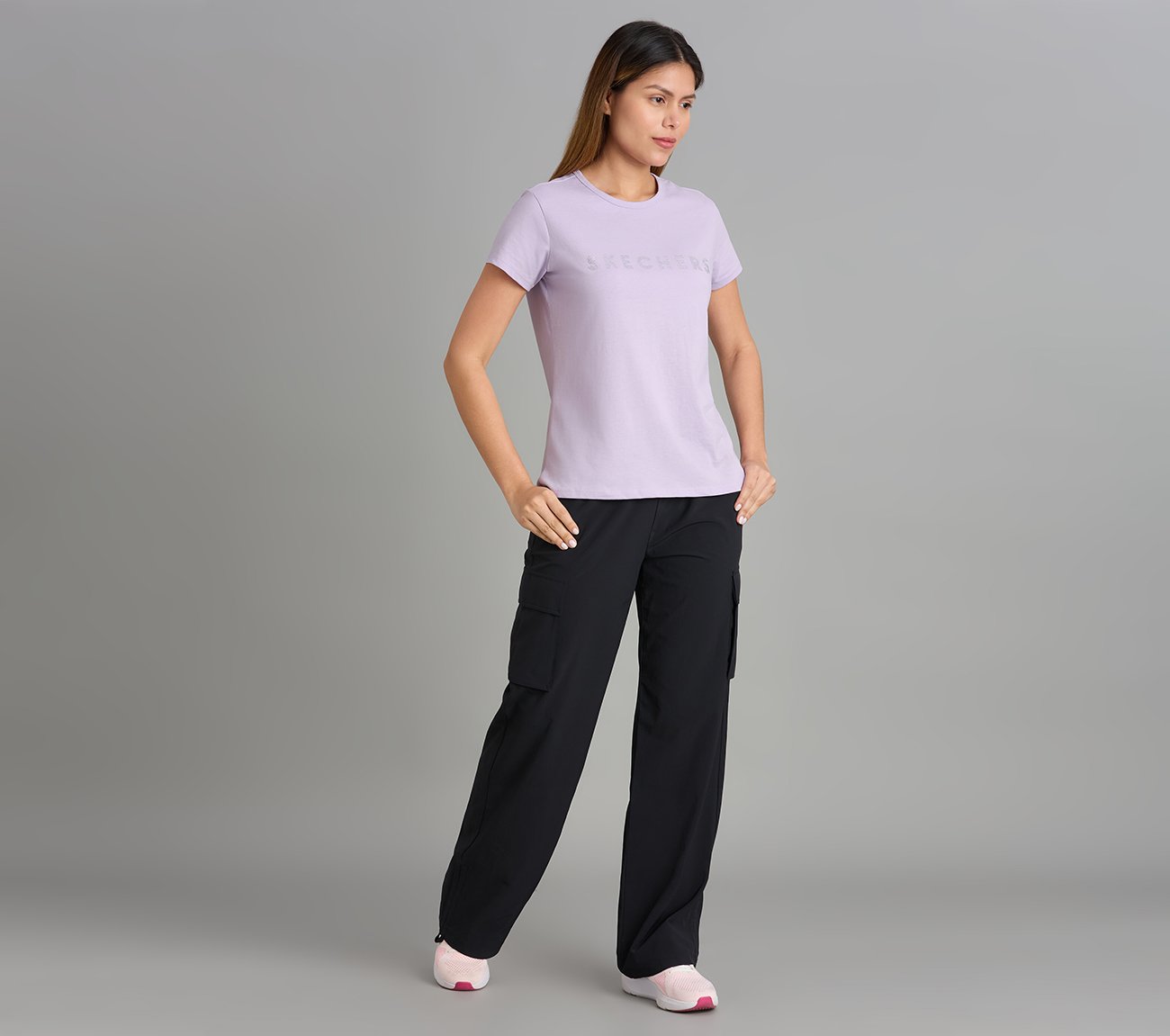 CREW NECK DIAMONTE T-SHIRT, PURPLE/LAVENDER