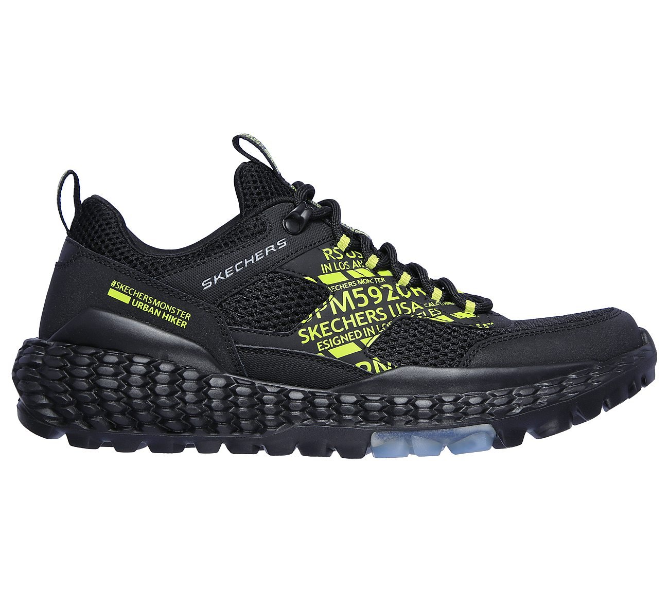 SKECHERS MONSTER - MASHTON, BLACK/LIME Footwear Right View