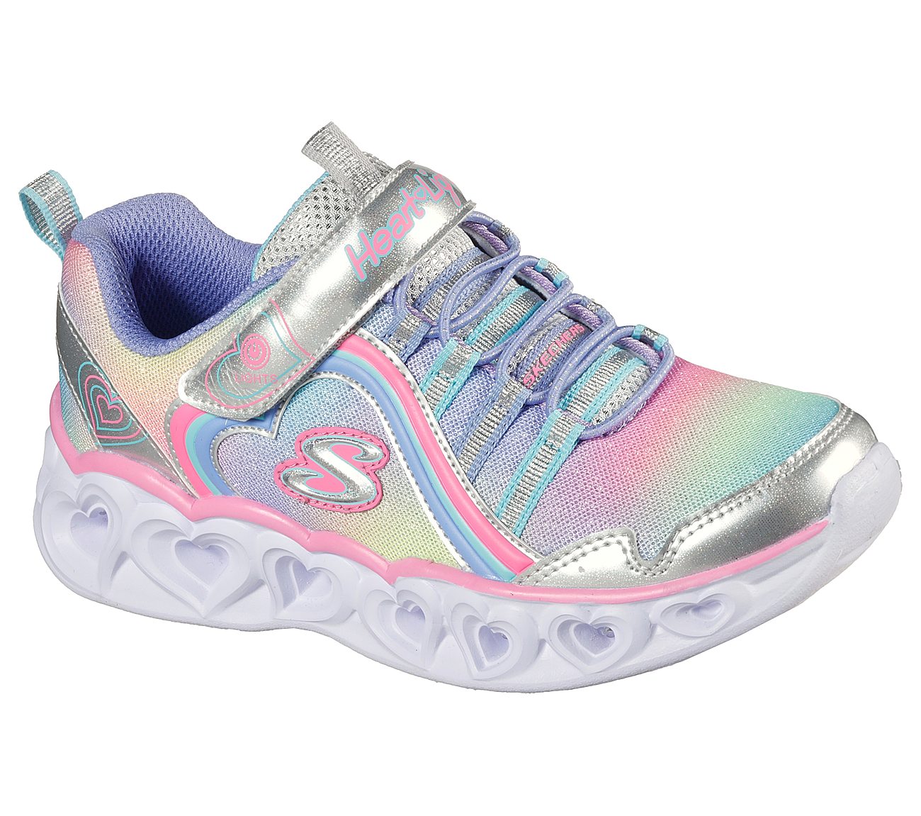 HEART LIGHTS - RAINBOW LUX, SILVER/MULTI Footwear Lateral View