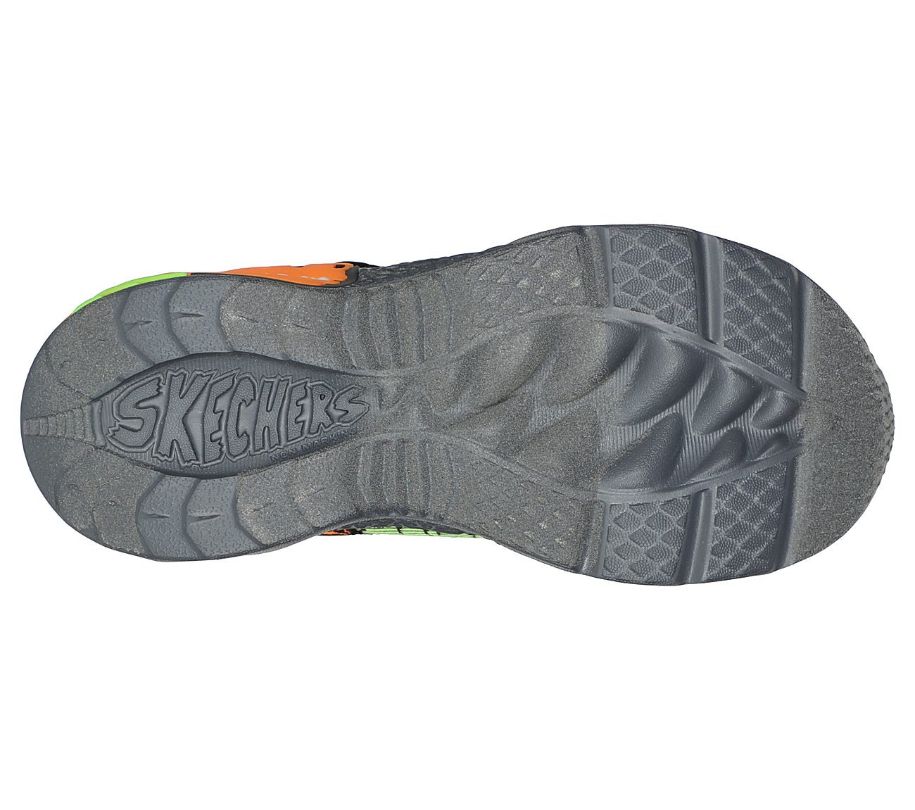 DINO-LIGHTS, BLACK/ORANGE Footwear Bottom View
