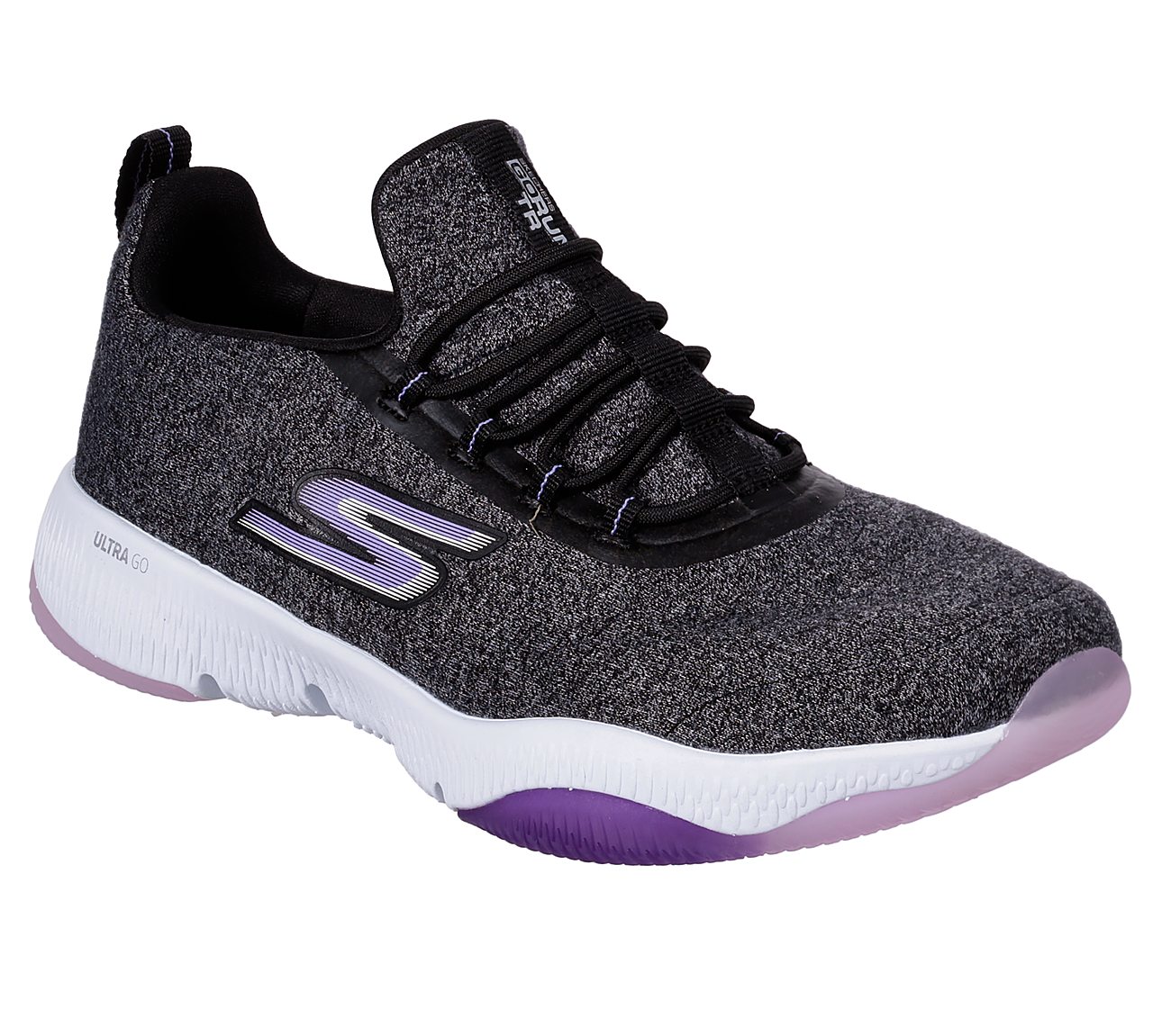 GO RUN TR- EXCEPTION, BLACK/LAVENDER Footwear Lateral View