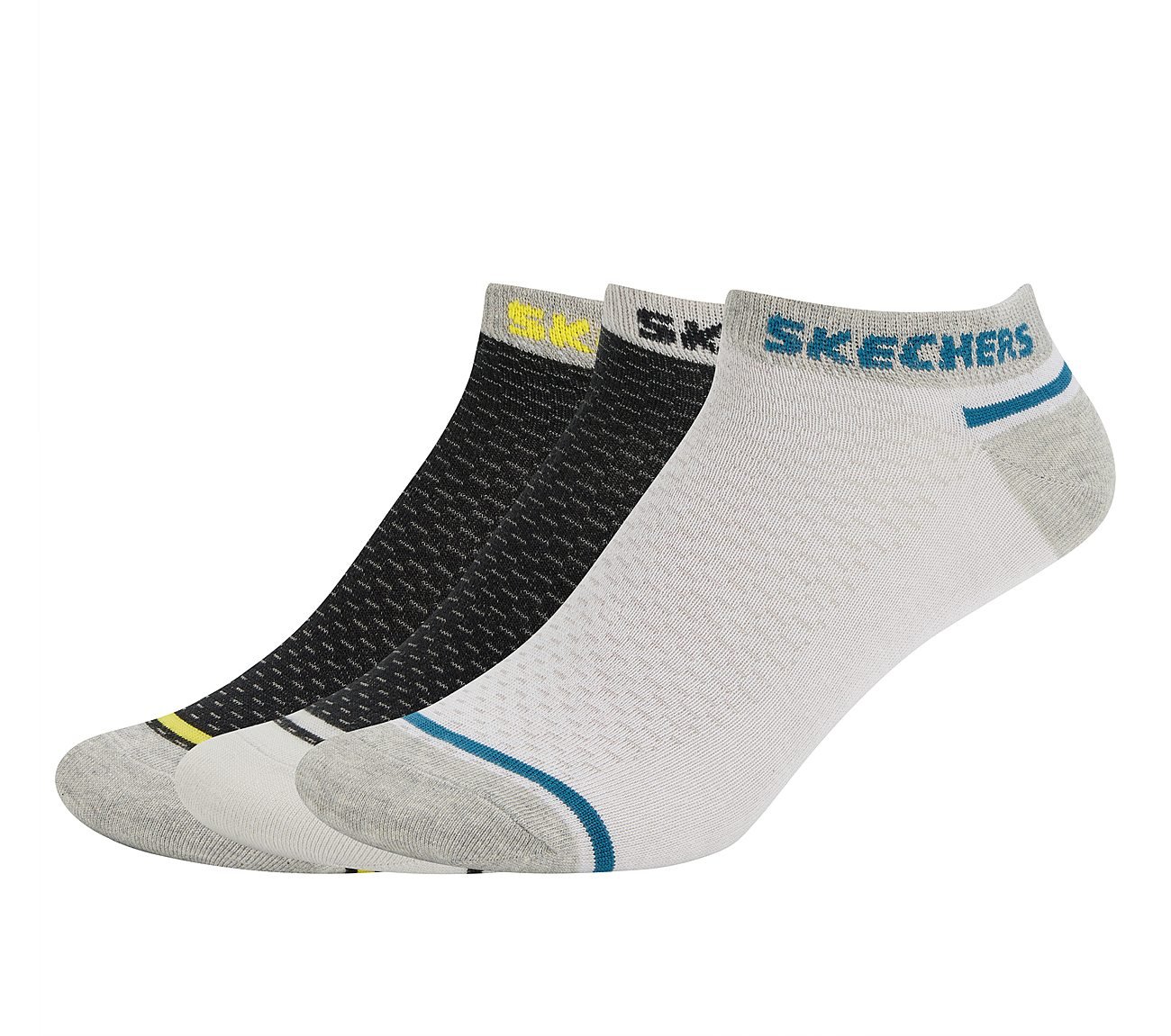 3PK MENS NON TERRY LOW CUT, BLACK/WHITE