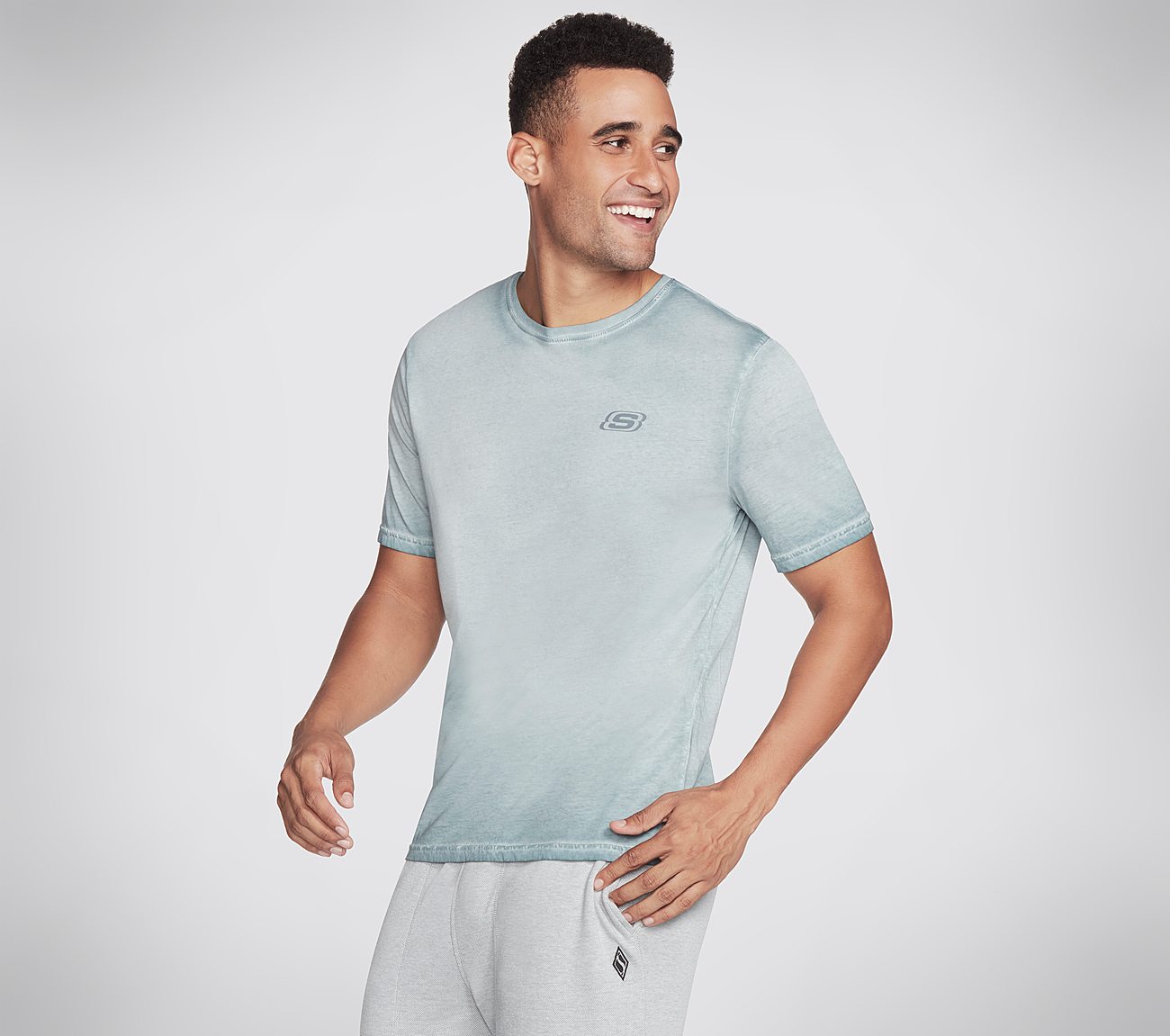 TRIPLE S WASH T-SHIRT, TEAL/BLUE Apparels Lateral View