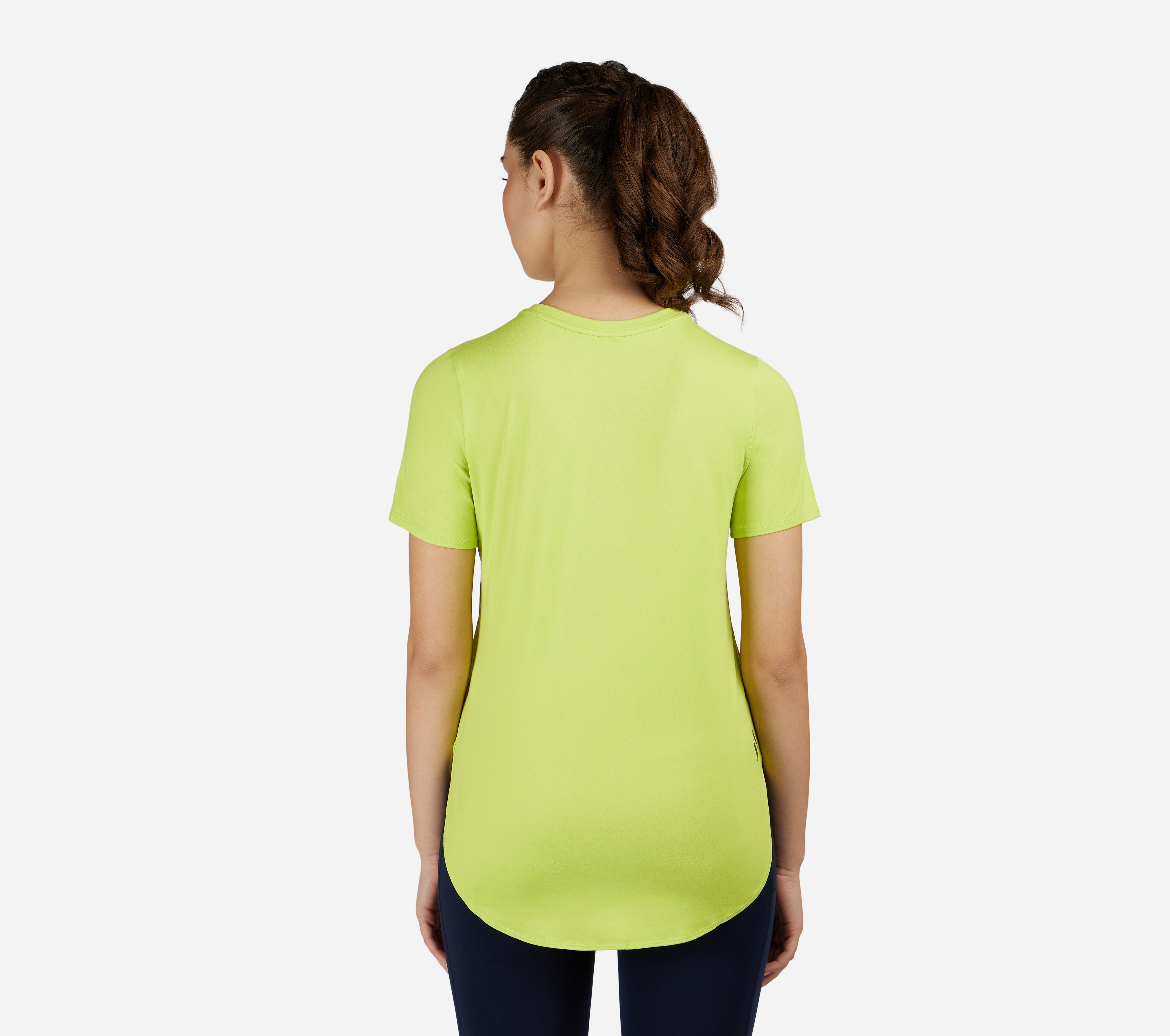 GODRI SWIFT SKECHERS TUNIC T-SHIRT, LIME Apparels Bottom View