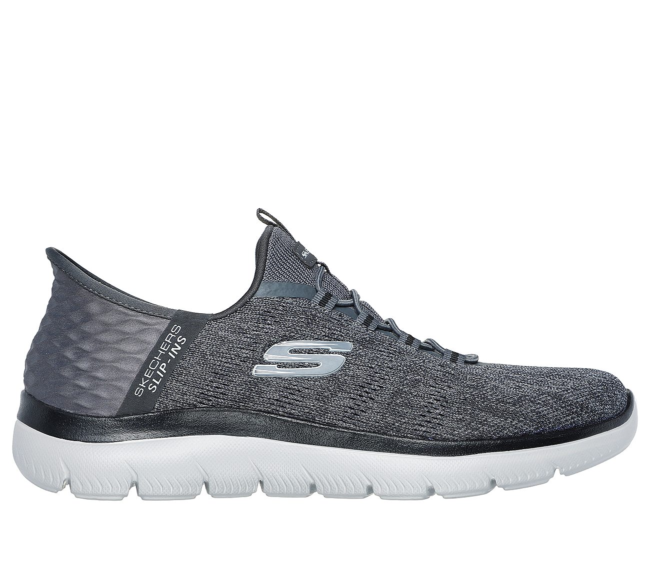 Skechers Slip-ins: Summits - Key Pace, CHARCOAL/BLACK Footwear Lateral View