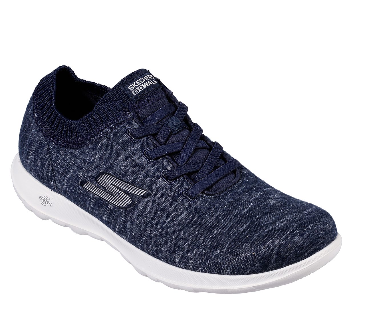 GO WALK LITE - FLORET, NAVY/WHITE Footwear Lateral View
