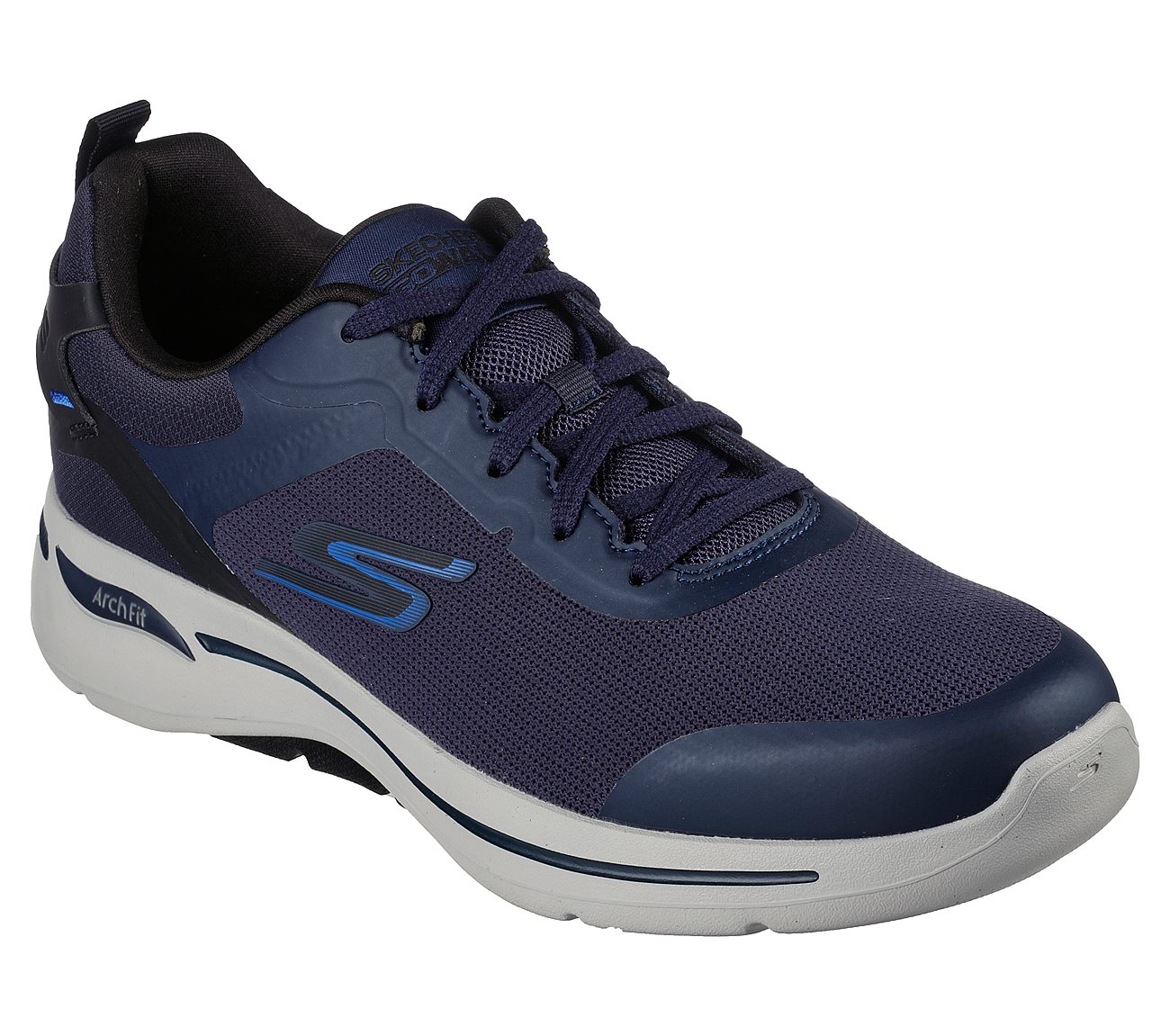Skechers Navy Go Walk Arch Fit Terra Mens Lace Up Shoes - Style ID ...