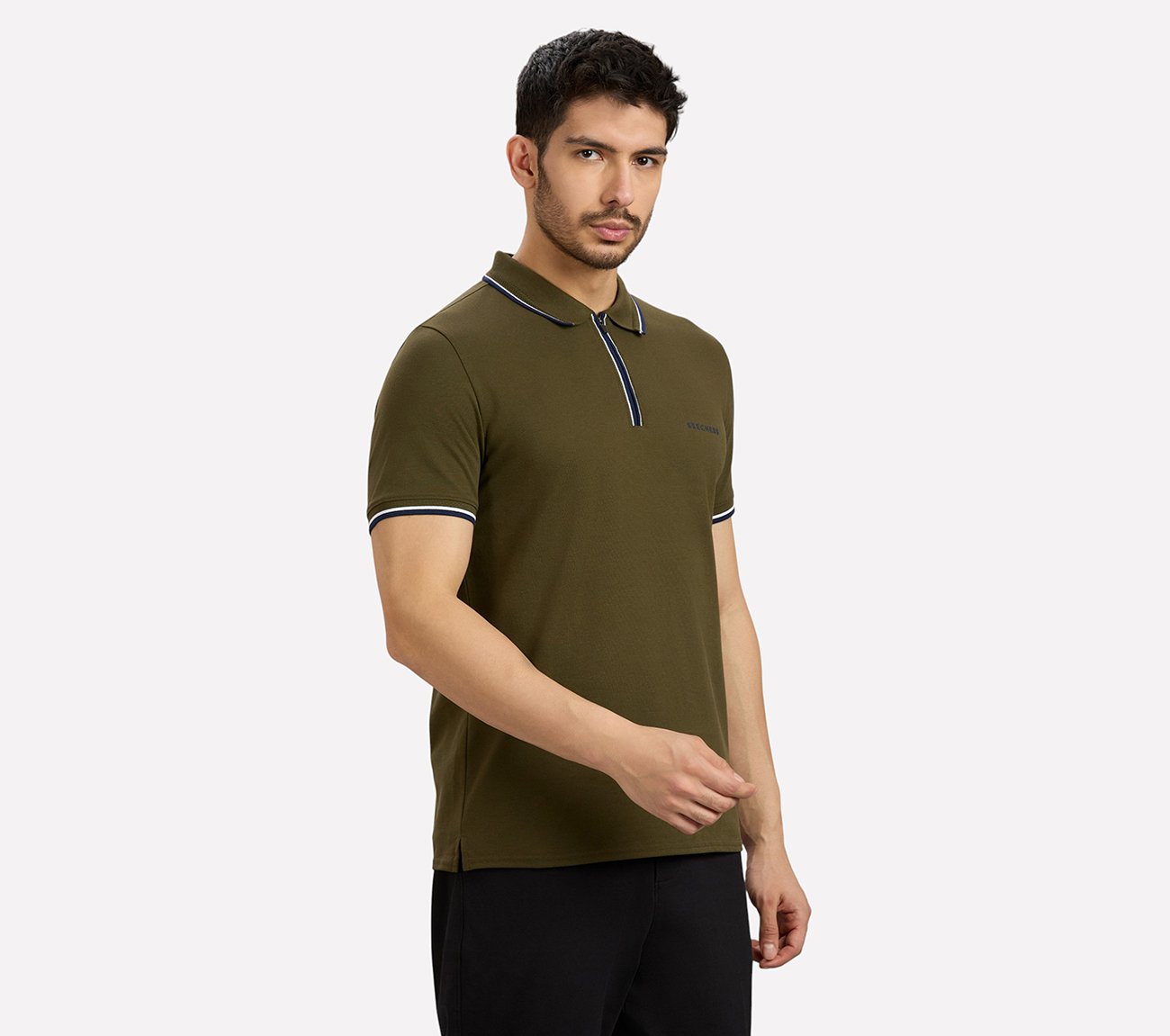 MULTI TONE TIPPING POLO, BROWN/SAGE