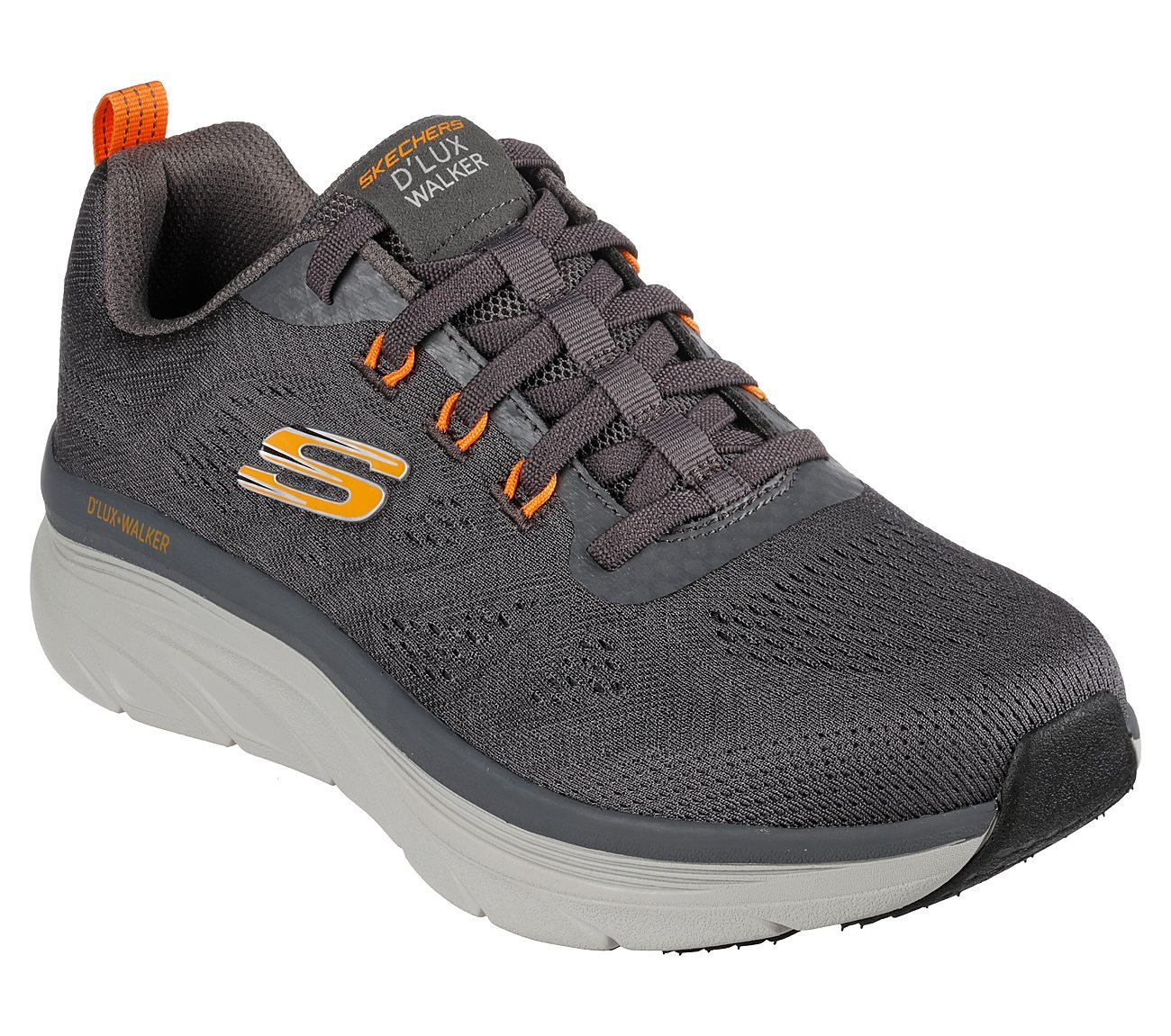 D'LUX WALKER-COMMUTER, CHARCOAL/ORANGE Footwear Lateral View