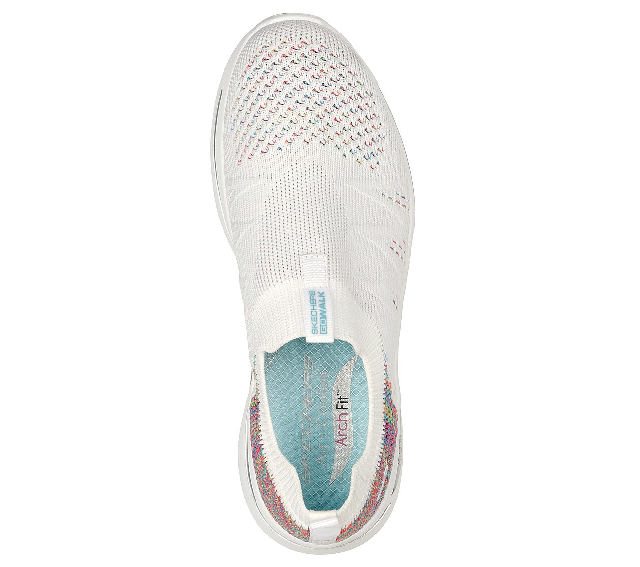 GO WALK ARCH FIT - FUN TIMES, WHITE/MULTI Footwear Top View