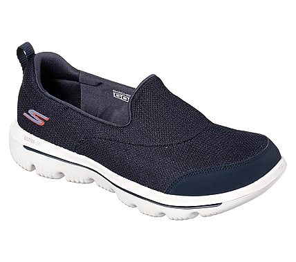 GO WALK EVOLUTION ULTRA-REACH, NAVY/WHITE Footwear Lateral View