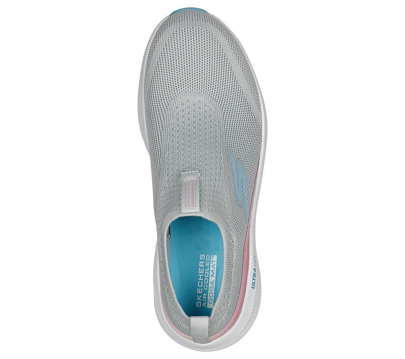 GO RUN ELEVATE - HOT STREAK, GREY/PINK Footwear Top View