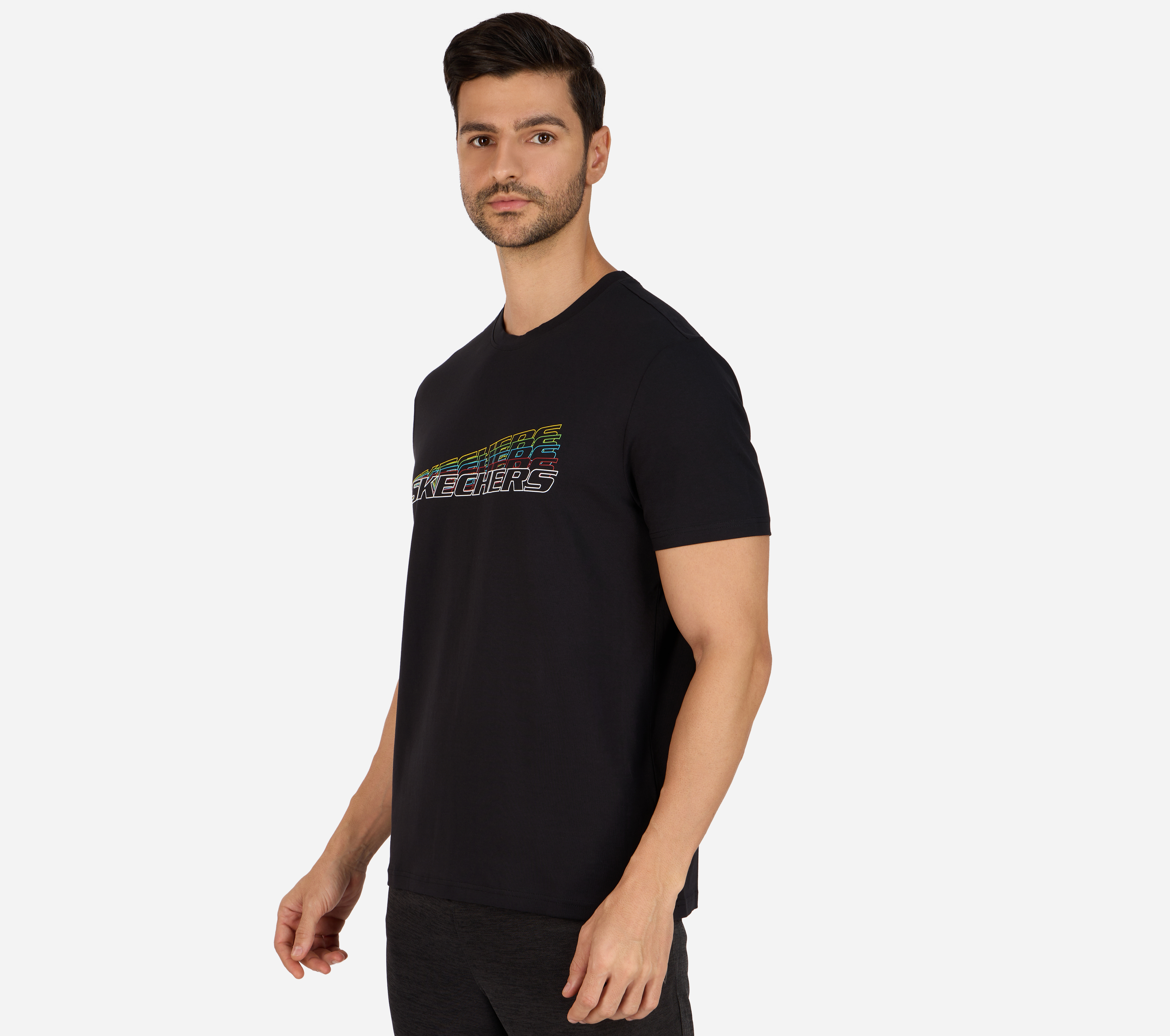SS SKECHERS GRAPHIC T-SHIRT, BBBBLACK Apparels Top View