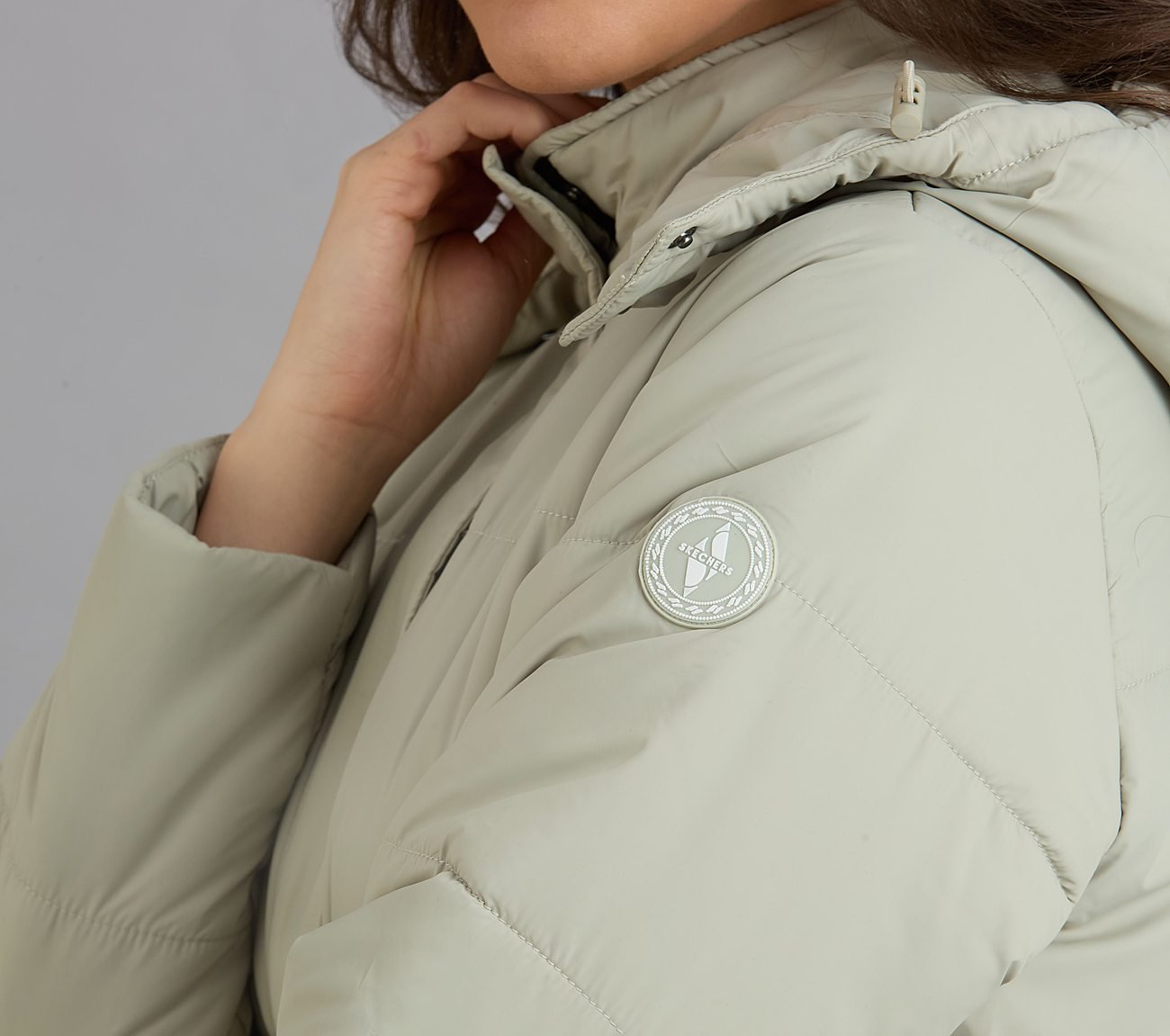 QUILTED WAIST CINCHED JACKET, YELLOW/BLUE Apparels Right View