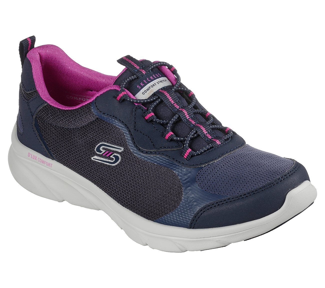 D'LUX COMFORT - BLISS GALORE, NAVY/PURPLE Footwear Lateral View