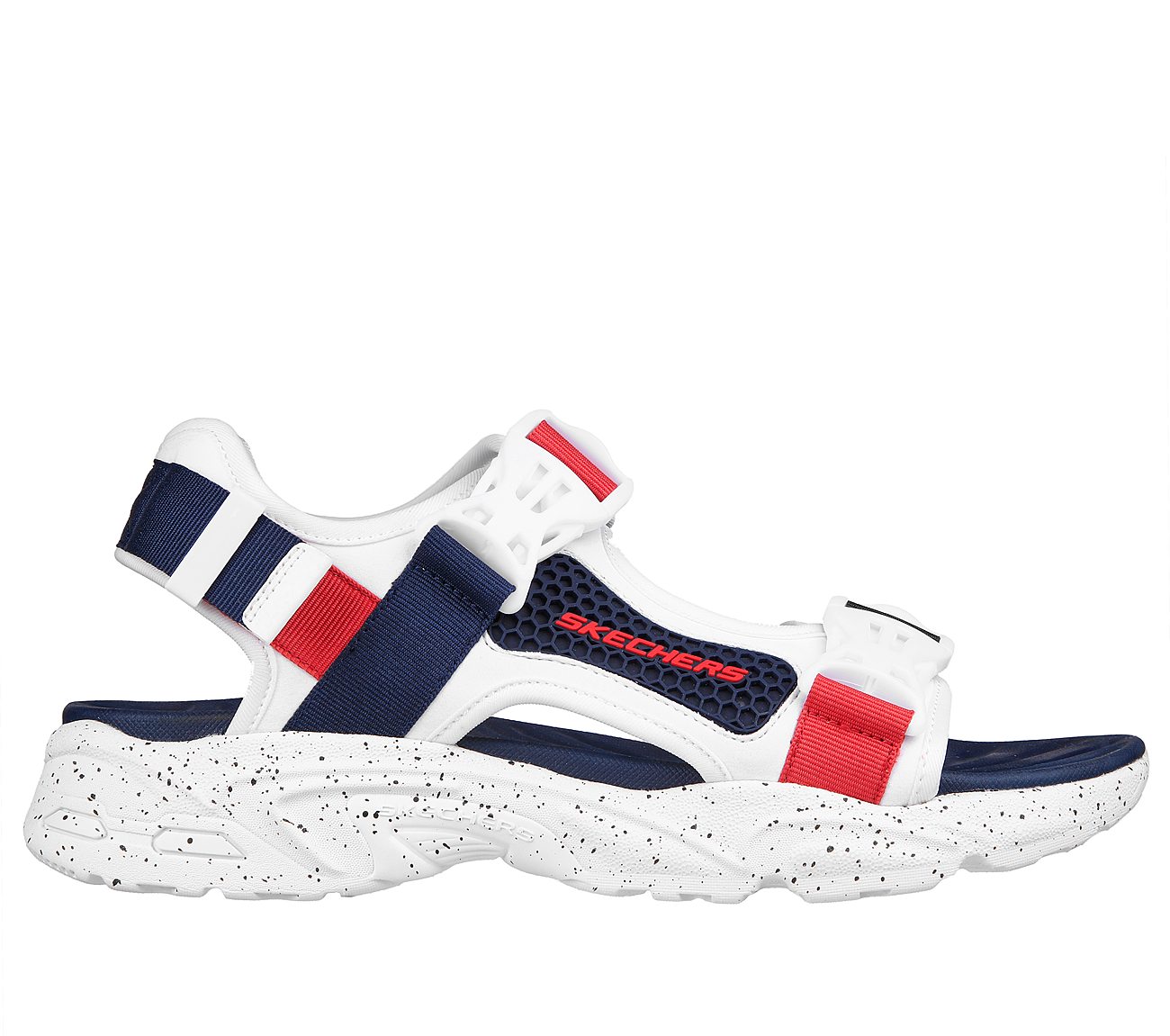 STAMINA SANDAL-STREAMER, WHITE/NAVY/RED Footwear Lateral View