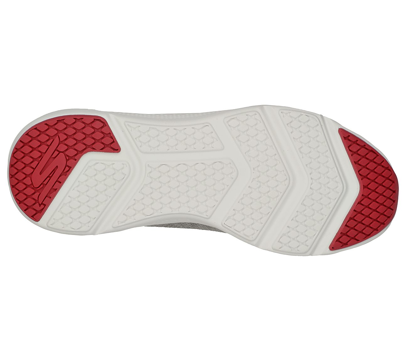 GO RUN ELEVATE, GREY/RED Footwear Bottom View