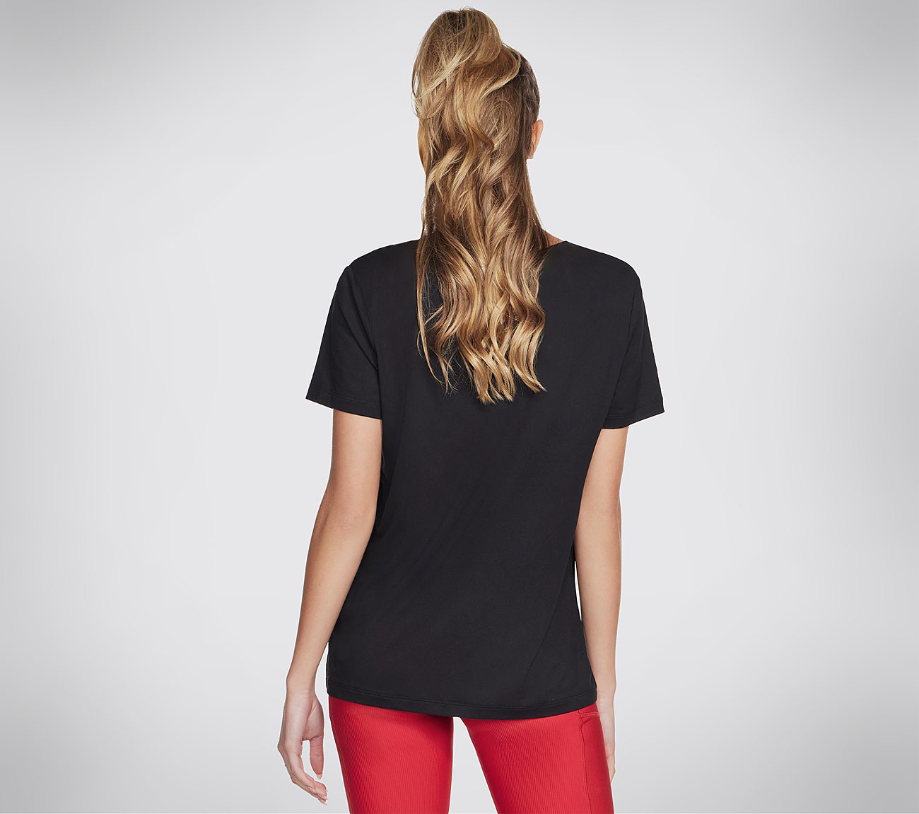 GODRI SERENE V-NECK TEE, BBBBLACK Apparels Top View